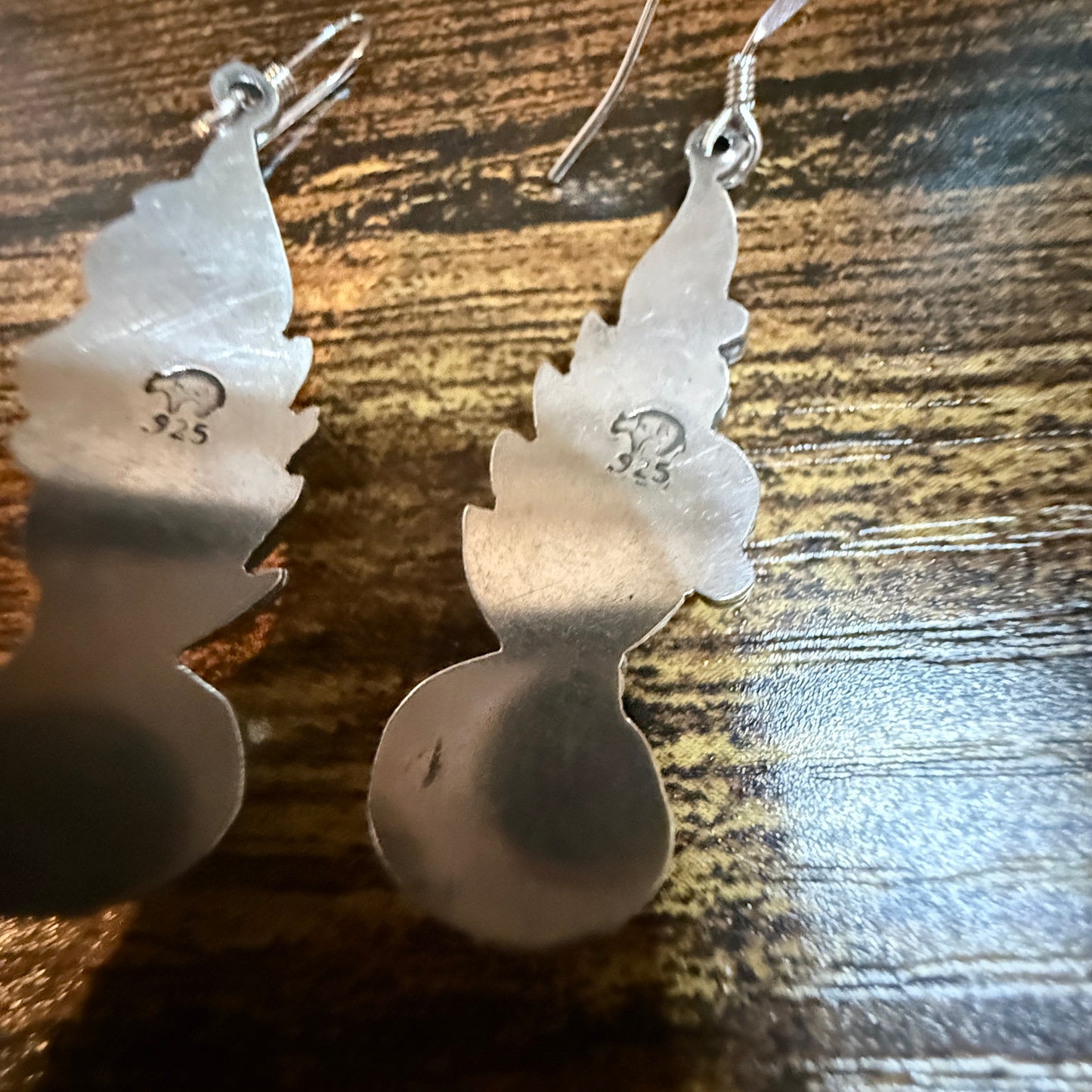 Native Handmade Genevieve Francisco Kingman Drop Earrings Sterling Silver