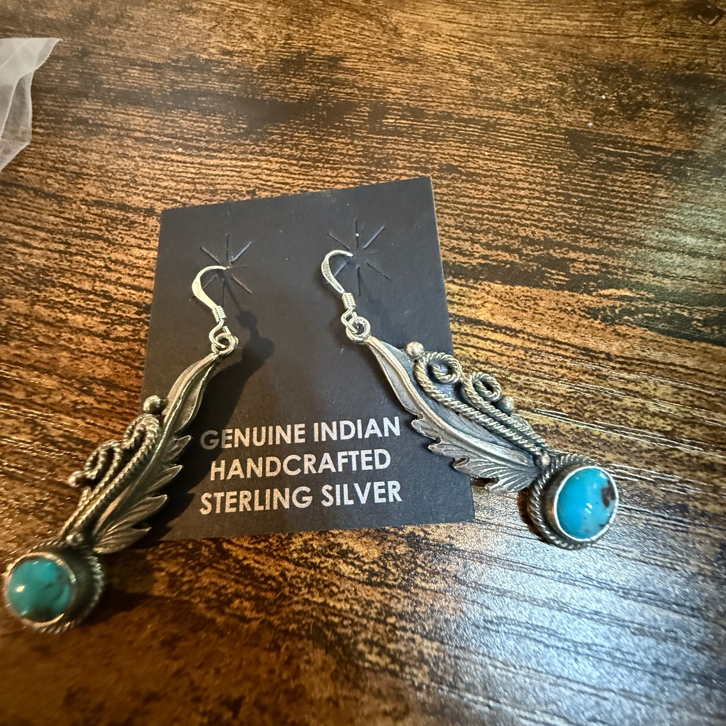 Native Handmade Genevieve Francisco Kingman Drop Earrings Sterling Silver