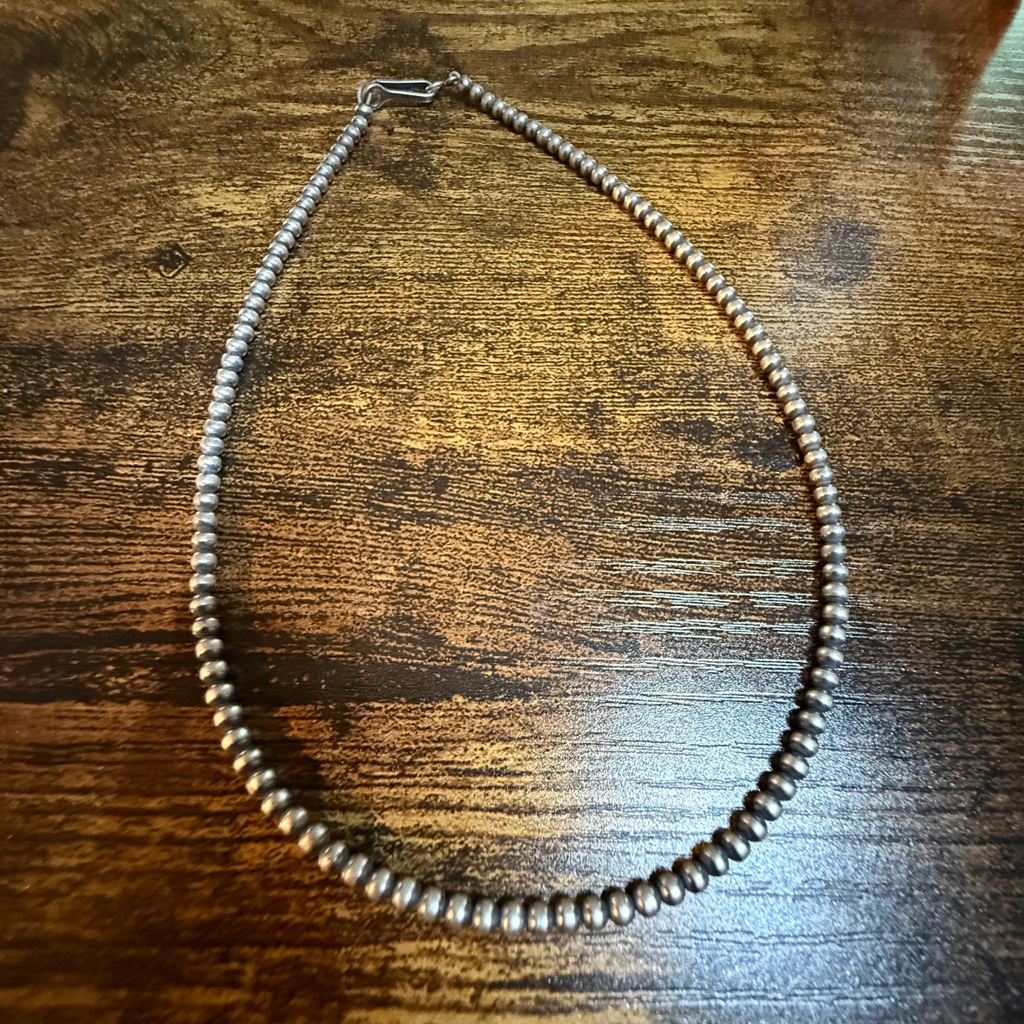 Navajo Style Desert Pearls Choker Necklace 14 Inch Sterling Silver