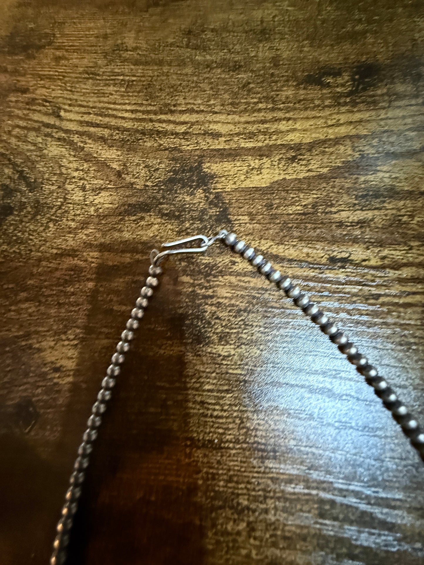 Navajo Style Desert Pearls Choker Necklace 14 Inch Sterling Silver