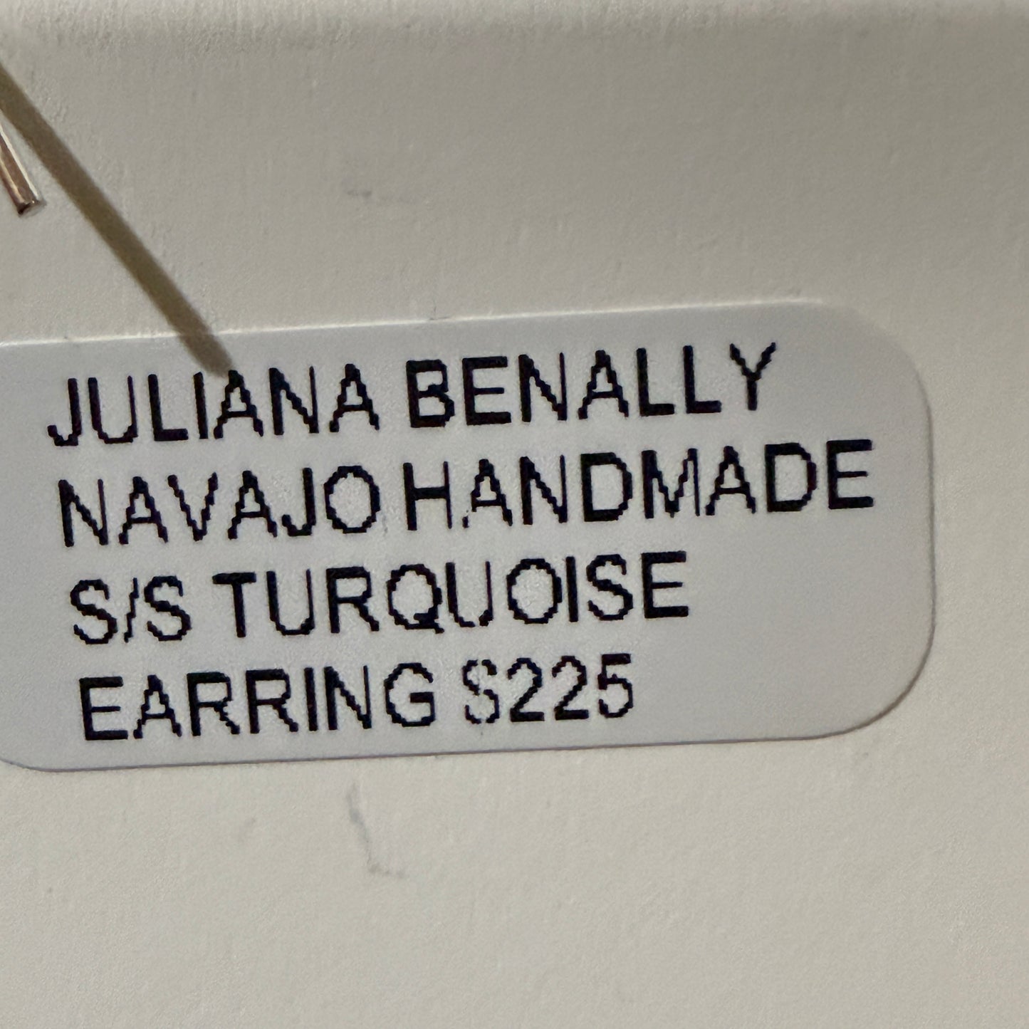 Navajo Handmade Juliana Benally Kingman Drop Earring Cluster Sterling Silver