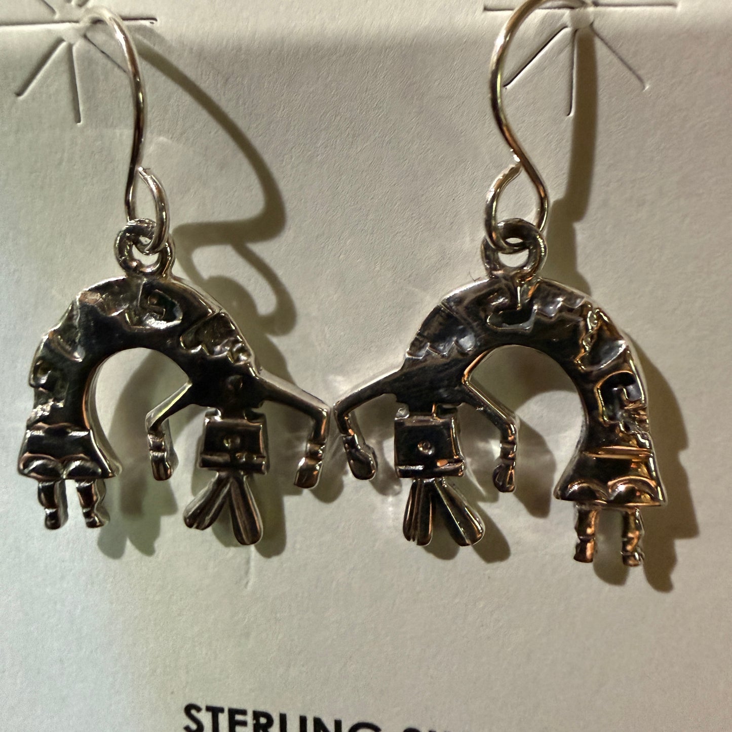 Navajo Handmade Storybook Earrings By Shirley Henry Sterling Silver