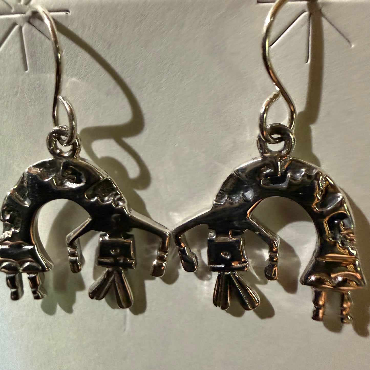 Navajo Handmade Storybook Earrings By Shirley Henry Sterling Silver