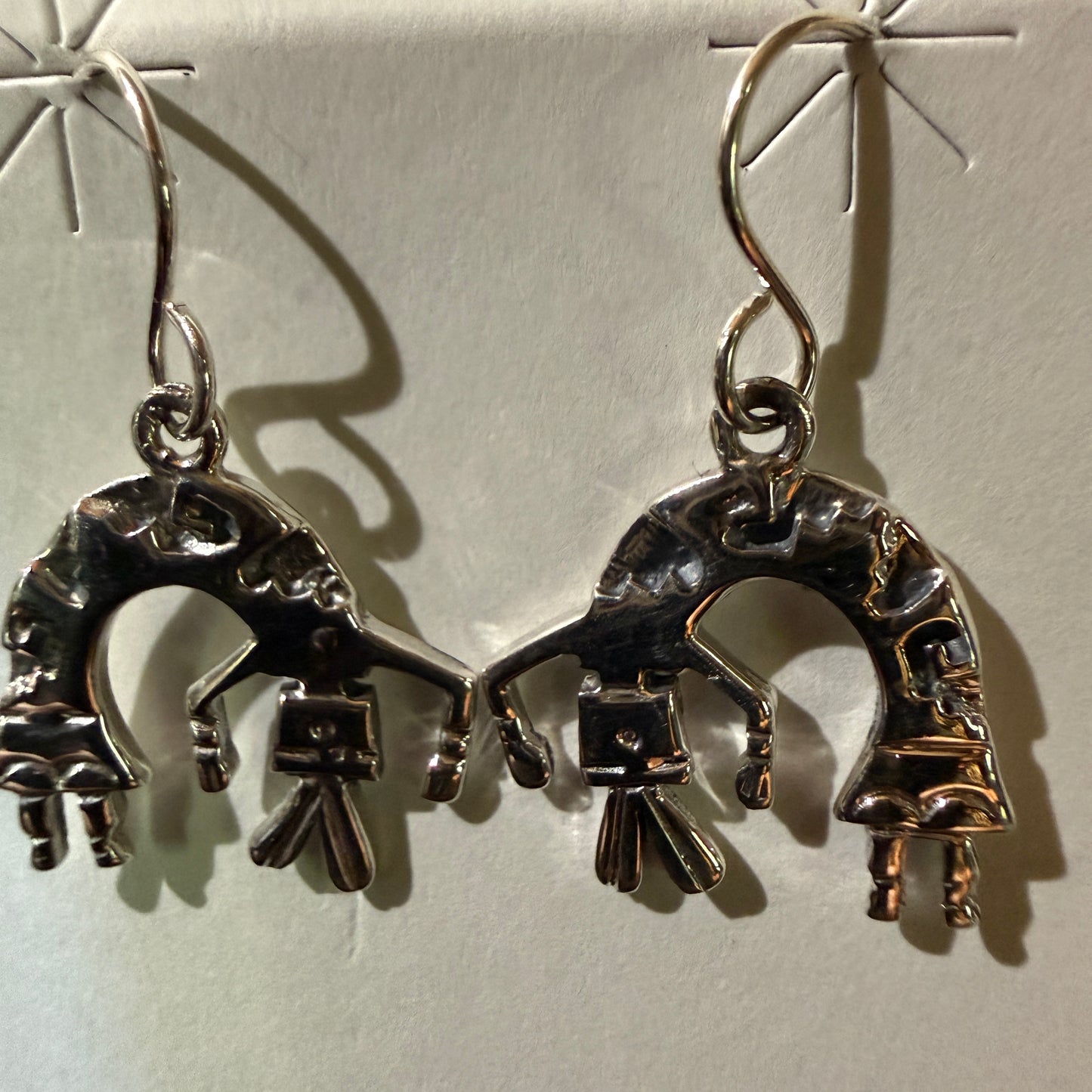 Navajo Handmade Storybook Earrings By Shirley Henry Sterling Silver