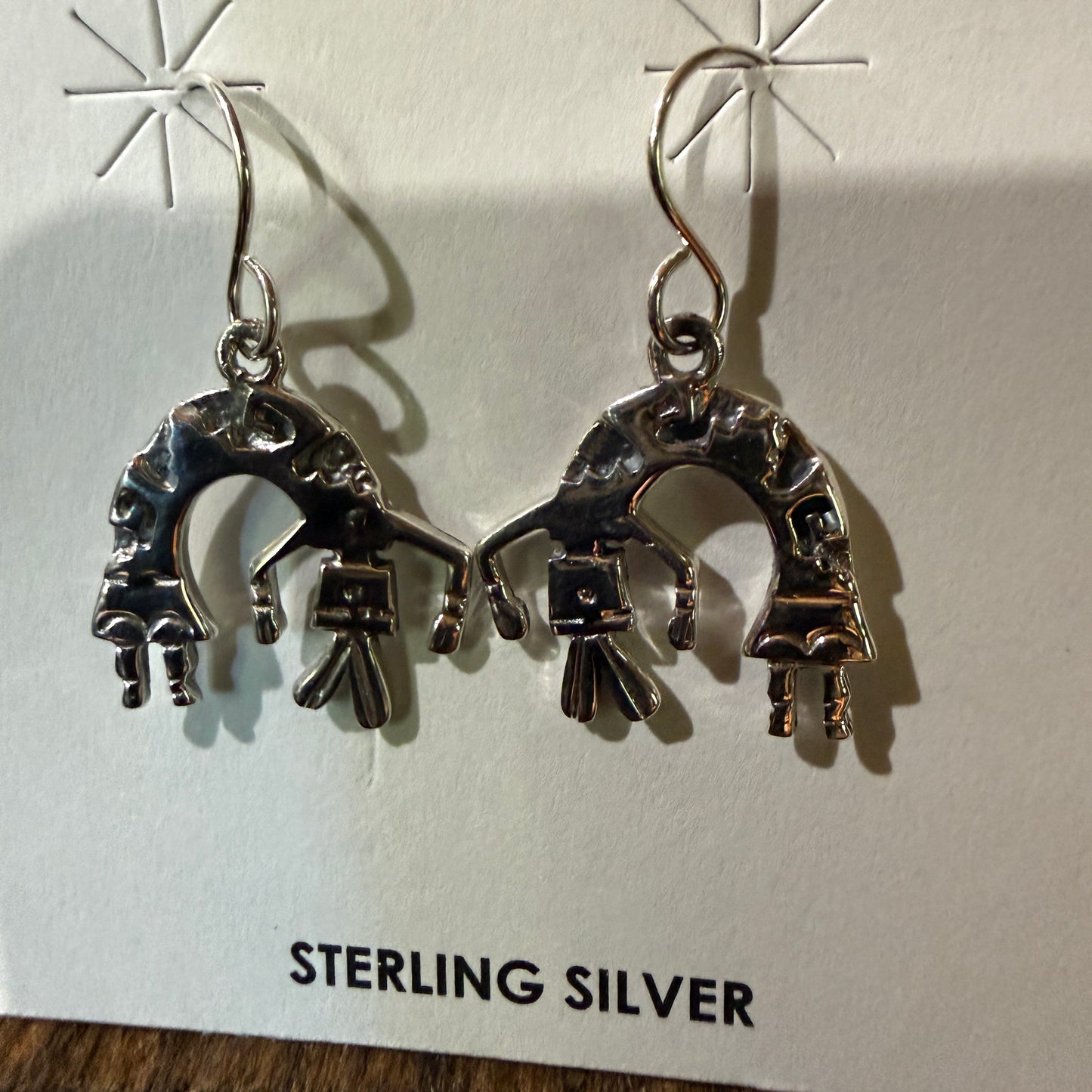 Navajo Handmade Storybook Earrings By Shirley Henry Sterling Silver
