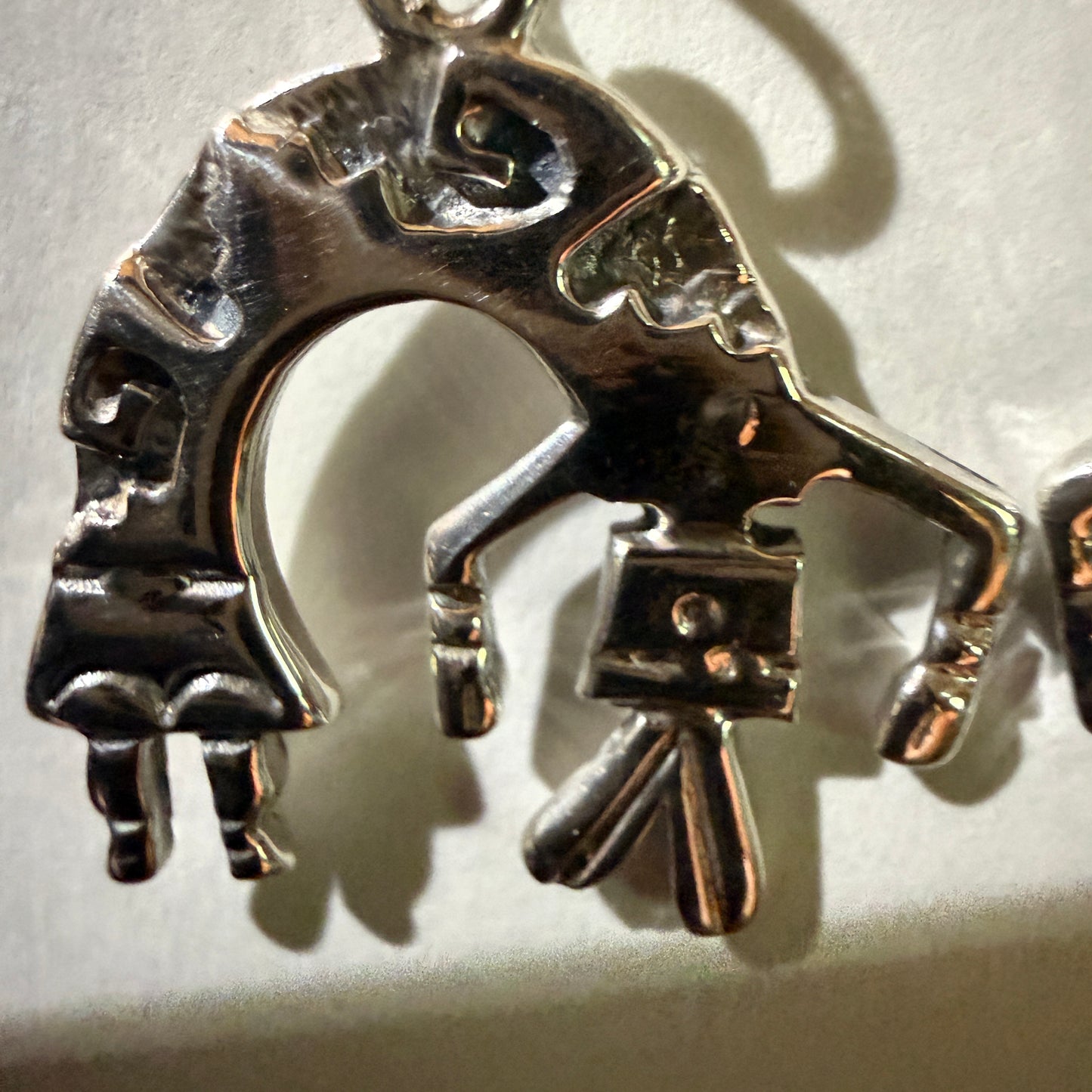 Navajo Handmade Storybook Earrings By Shirley Henry Sterling Silver