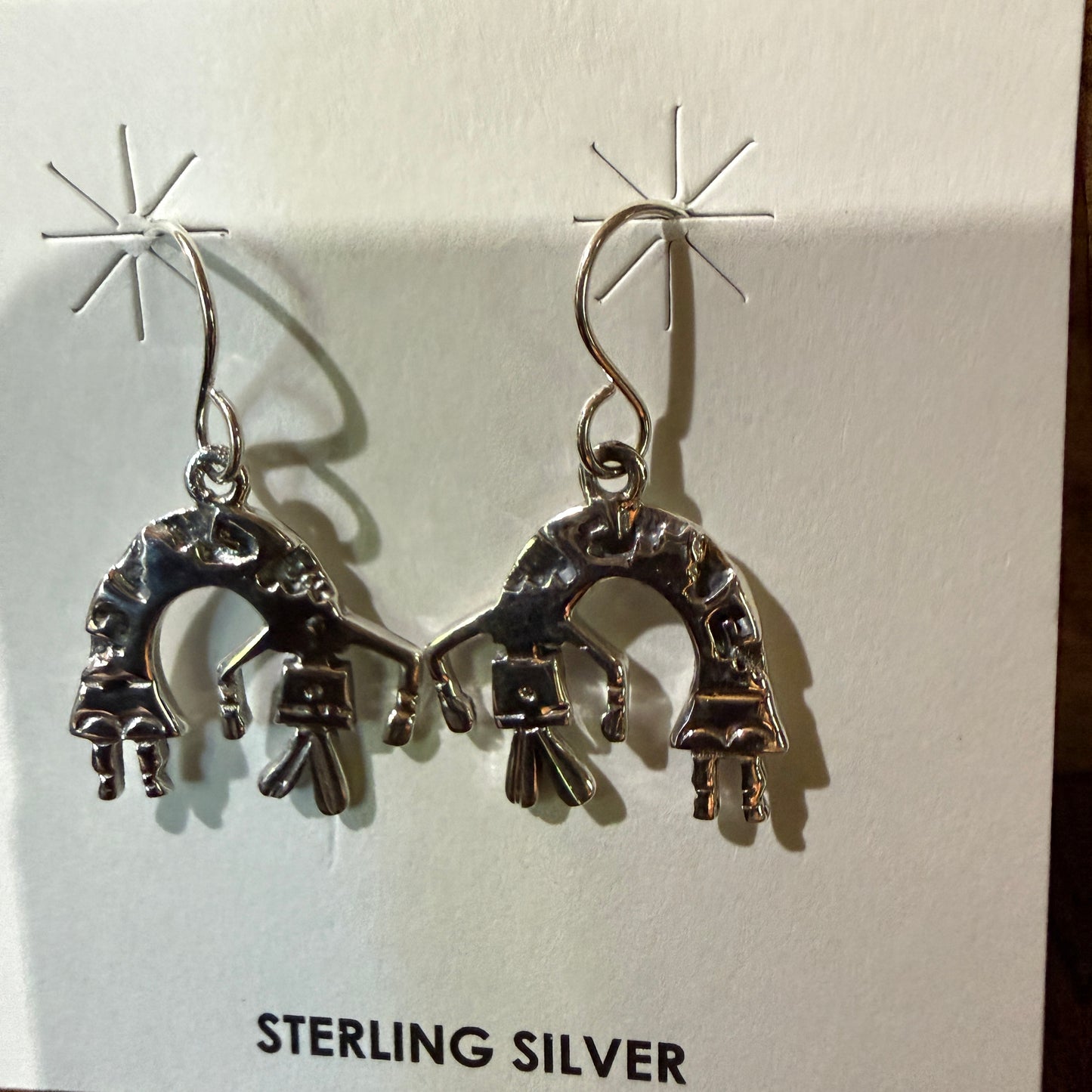 Navajo Handmade Storybook Earrings By Shirley Henry Sterling Silver
