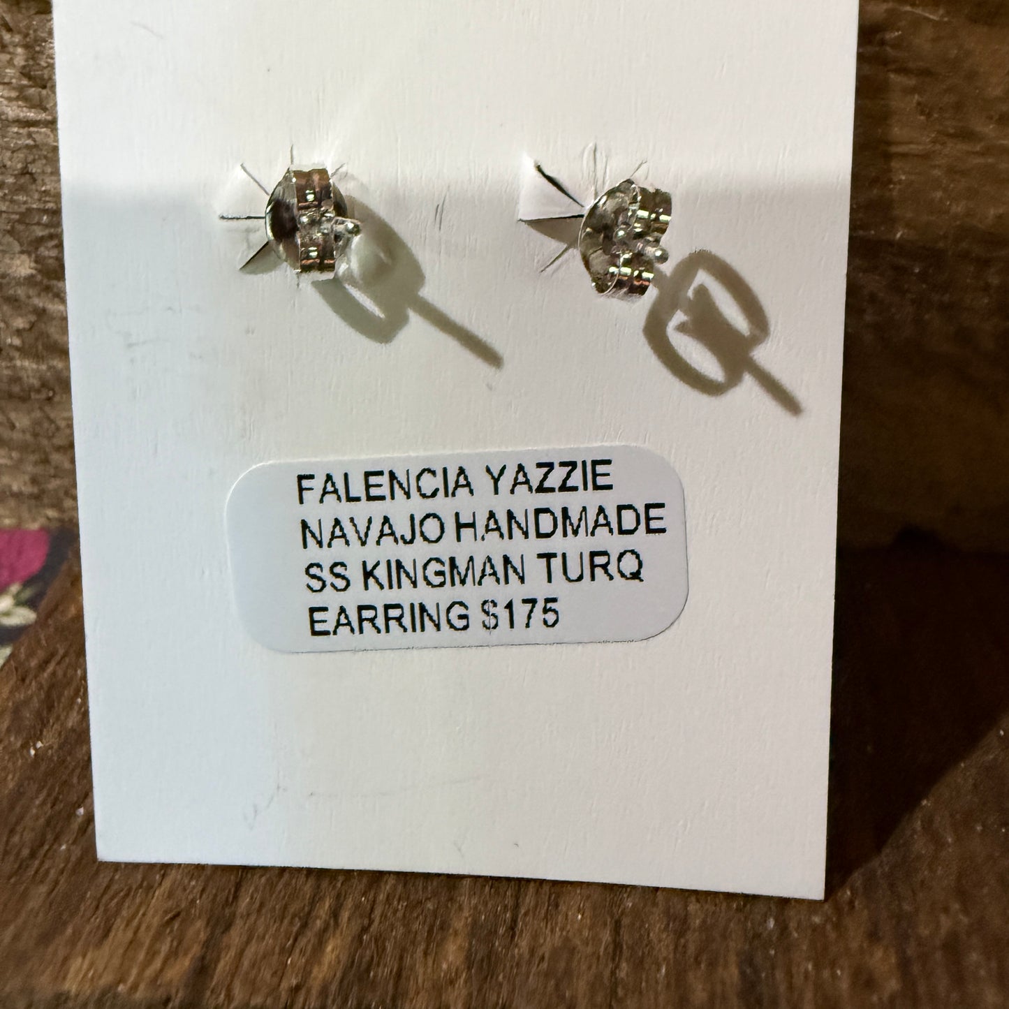 Navajo Handmade Falencia Yazzie Kingman Sterling Silver Hoop Earrings 0.75in
