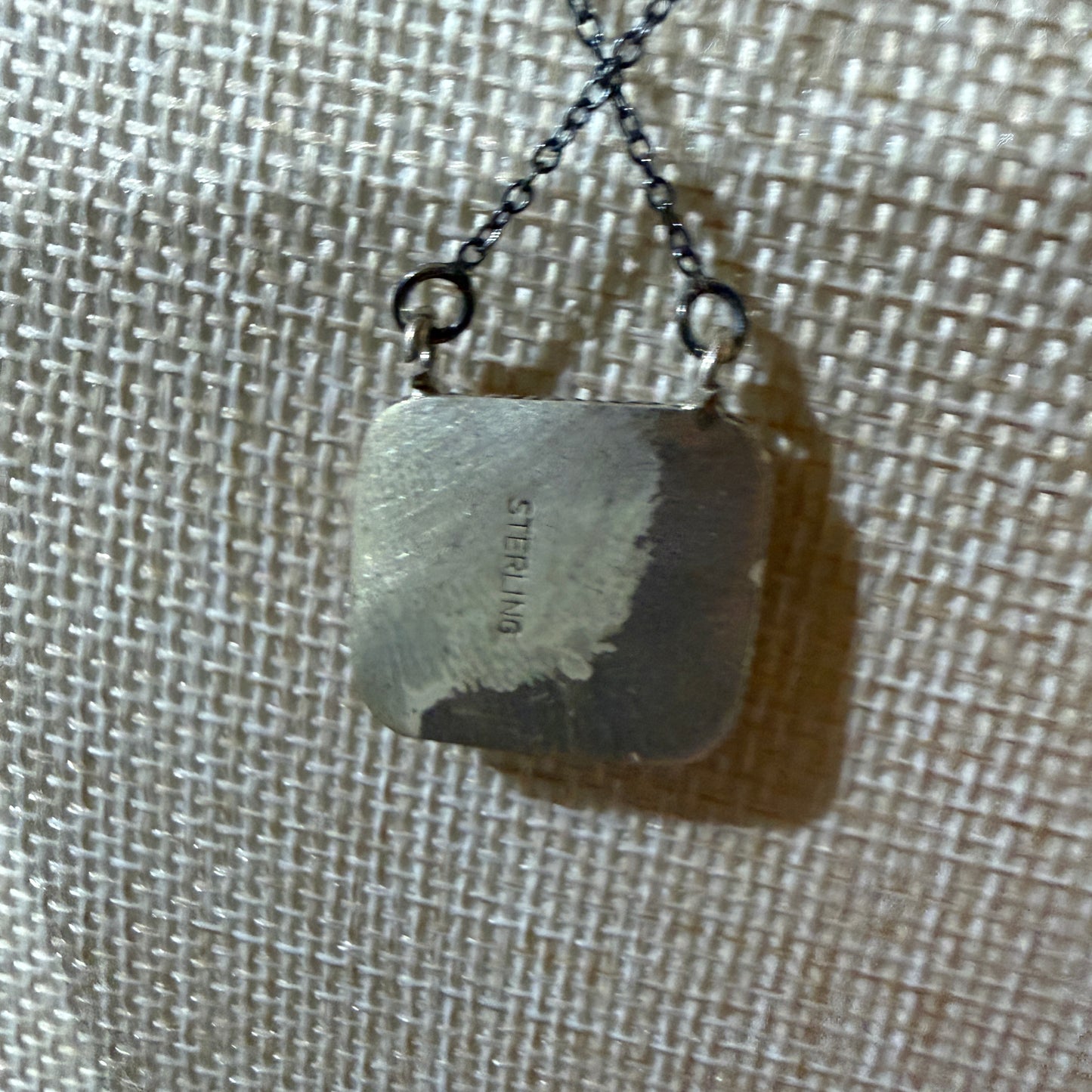 Orange Spiny Oyster Pendant Necklace In Sterling Silver On 18 Inch Chain
