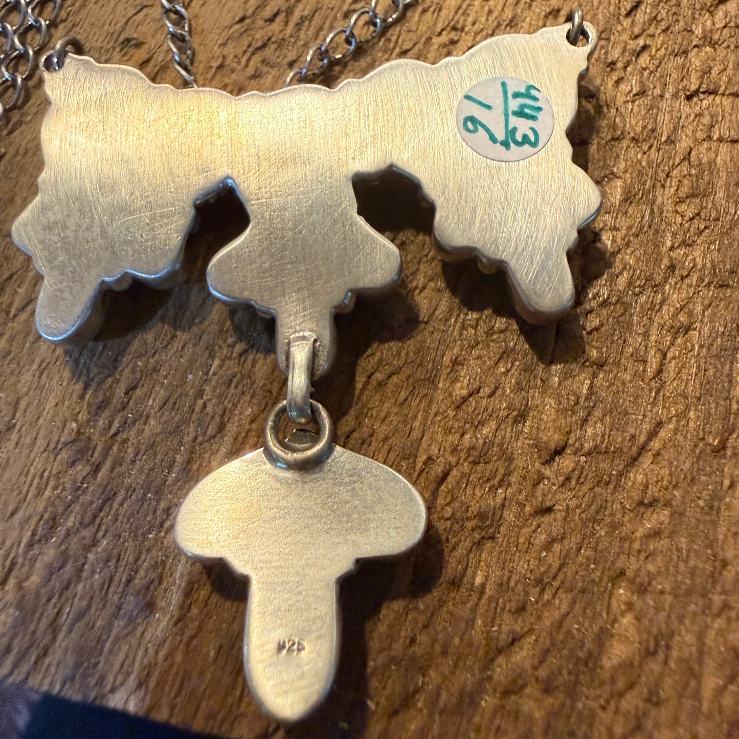 Palomino Kingman Turquoise Gemstone Necklace In Sterling Silver 18 Inch Chain
