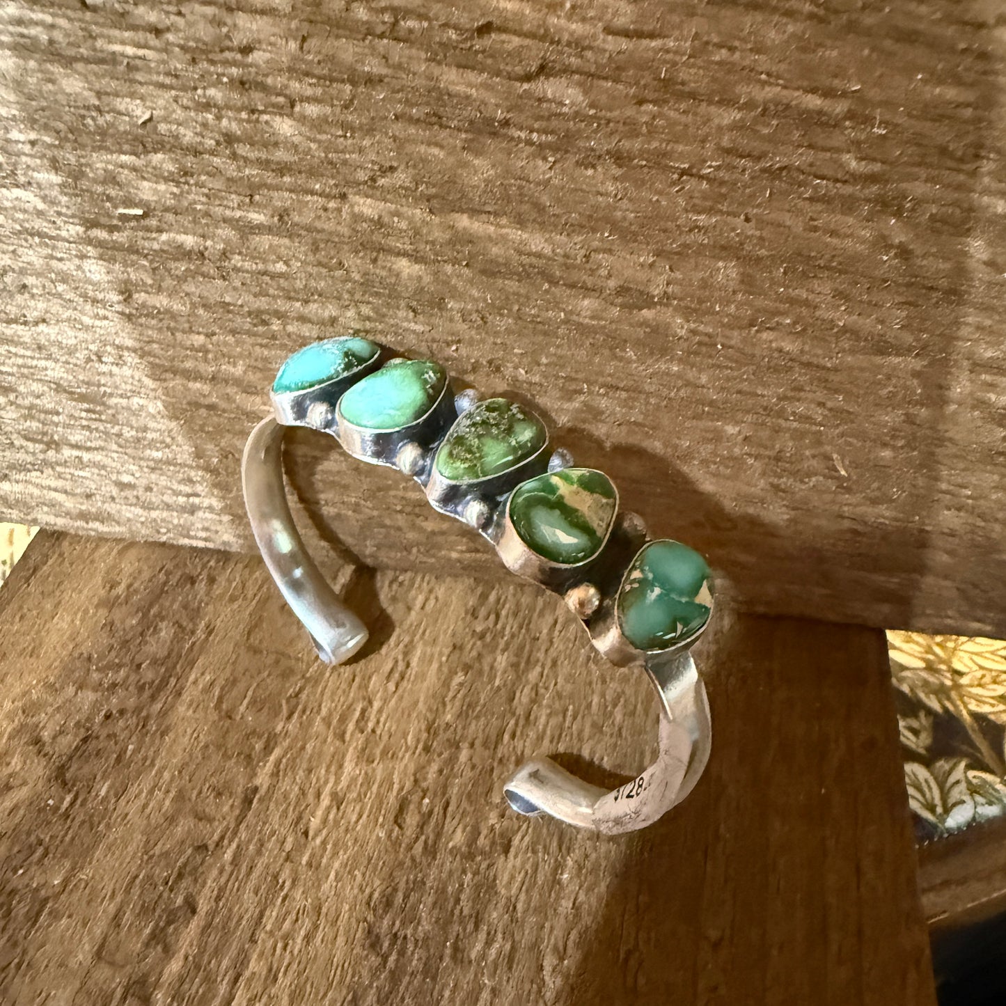 Darrell Morgan Native Sonoran Gold Cuff Flex Bangle Sterling Silver Size 7