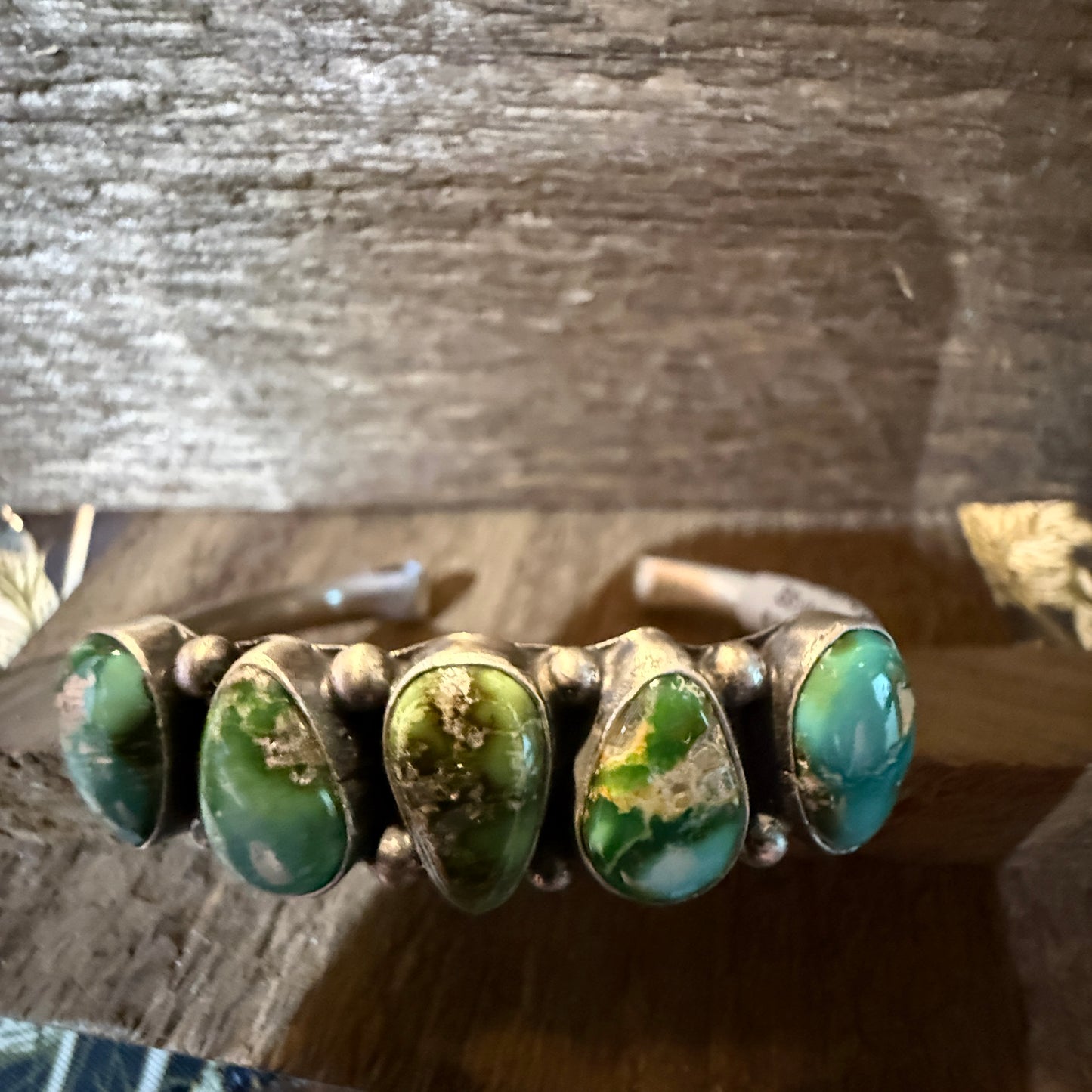 Darrell Morgan Native Sonoran Gold Cuff Flex Bangle Sterling Silver Size 7
