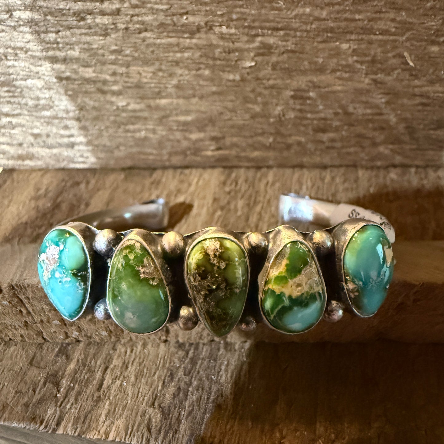 Darrell Morgan Native Sonoran Gold Cuff Flex Bangle Sterling Silver Size 7