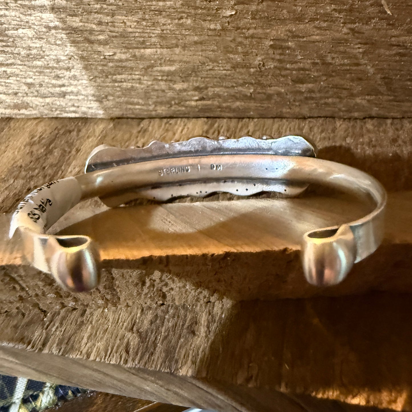 Darrell Morgan Native Sonoran Gold Cuff Flex Bangle Sterling Silver Size 7