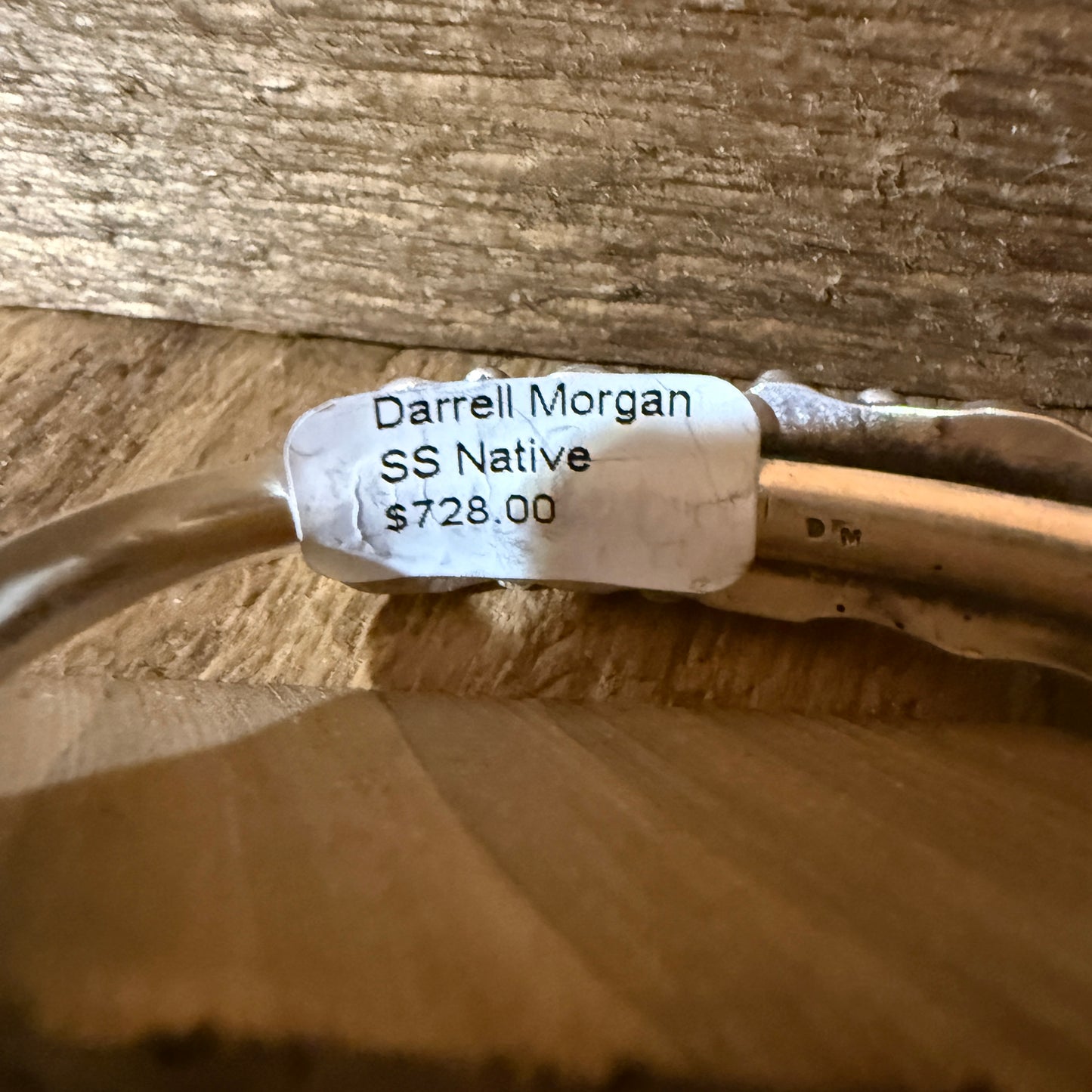 Darrell Morgan Native Sonoran Gold Cuff Flex Bangle Sterling Silver Size 7