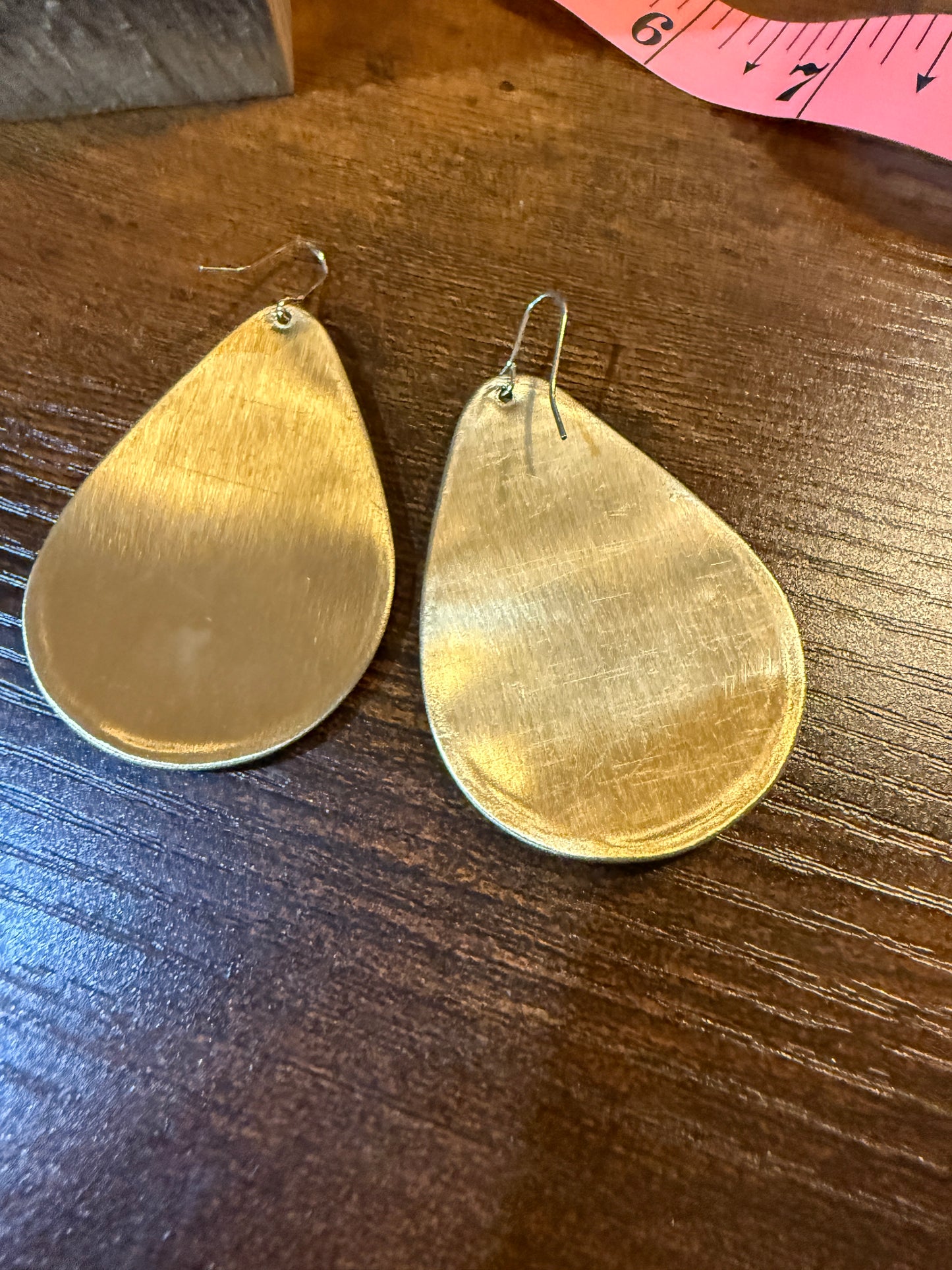Yellow Bloom Florals Embroidered Wire Earrings With Gold Tone Teardrop