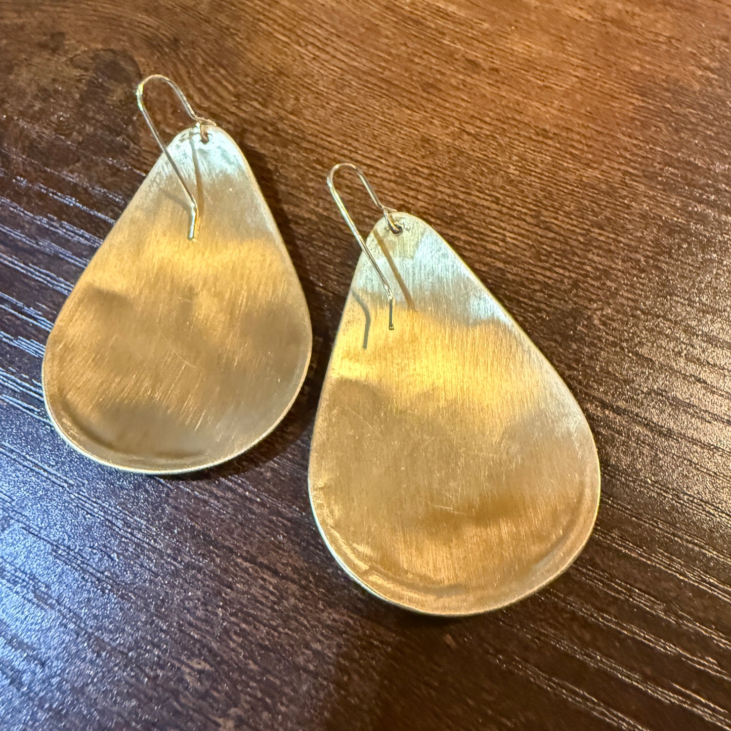 Pastel Florals Vintage Embroidery Teardrop Earrings Gold Tone
