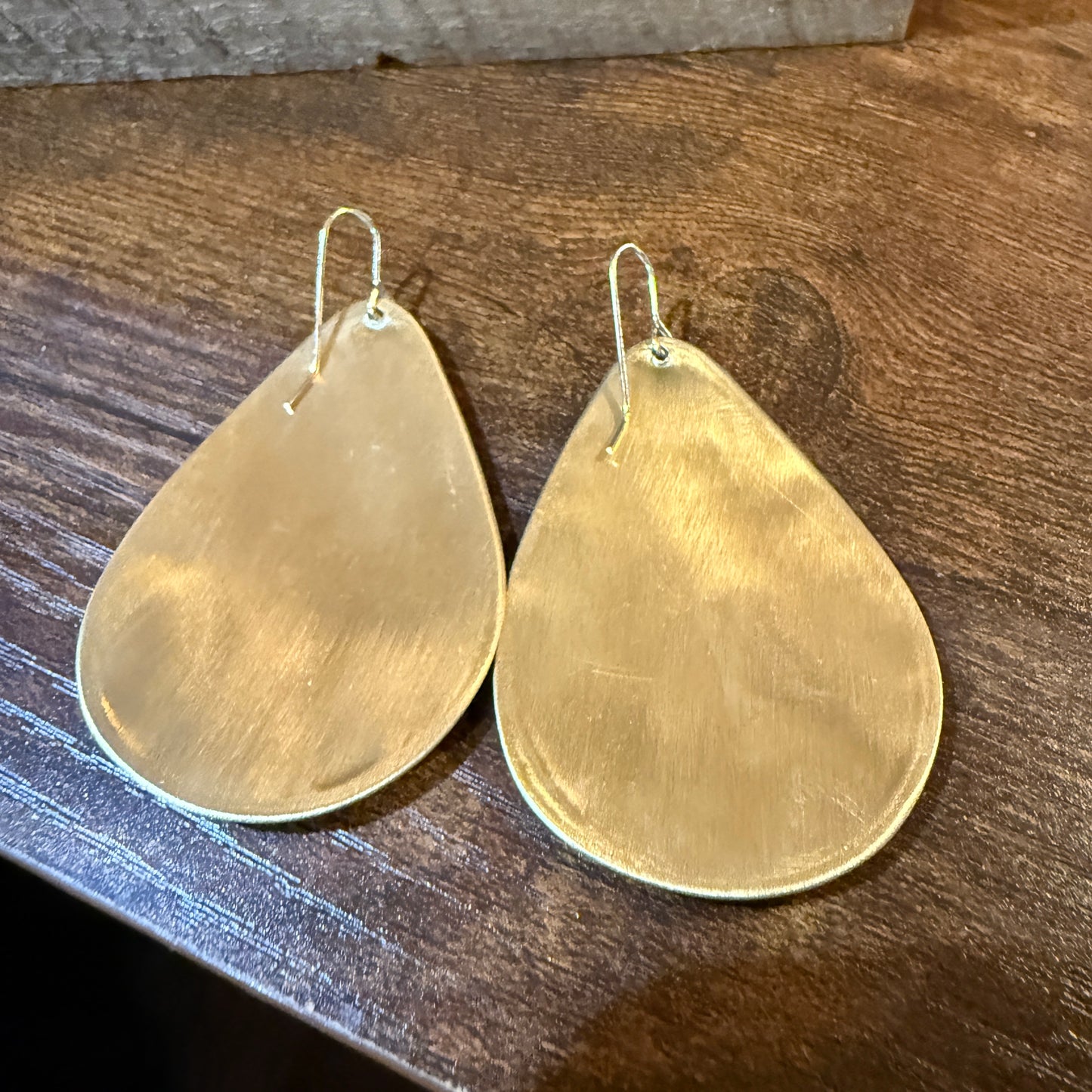 Spring Bloom Embroidered Teardrop Earrings in Gold Frame Handmade