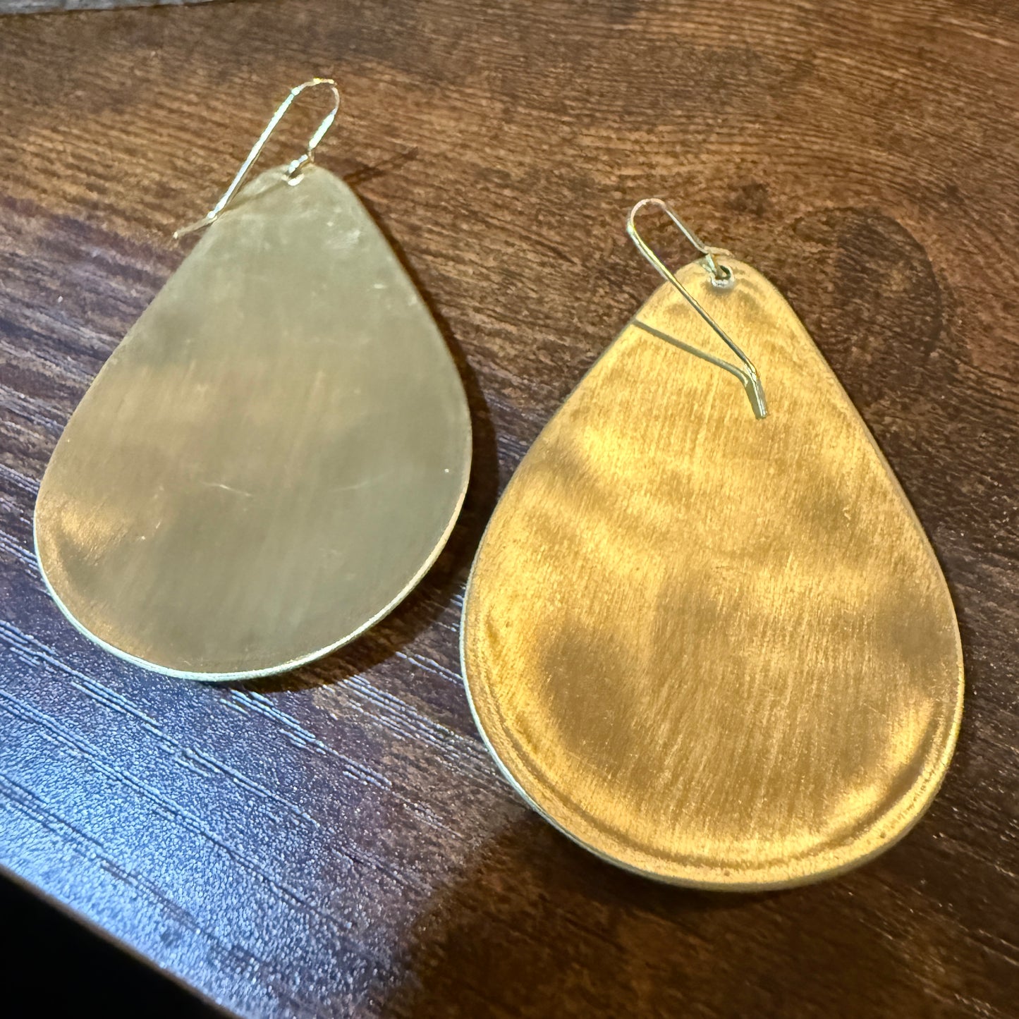 Spring Bloom Embroidered Teardrop Earrings Handcrafted With Floral Gold Frame