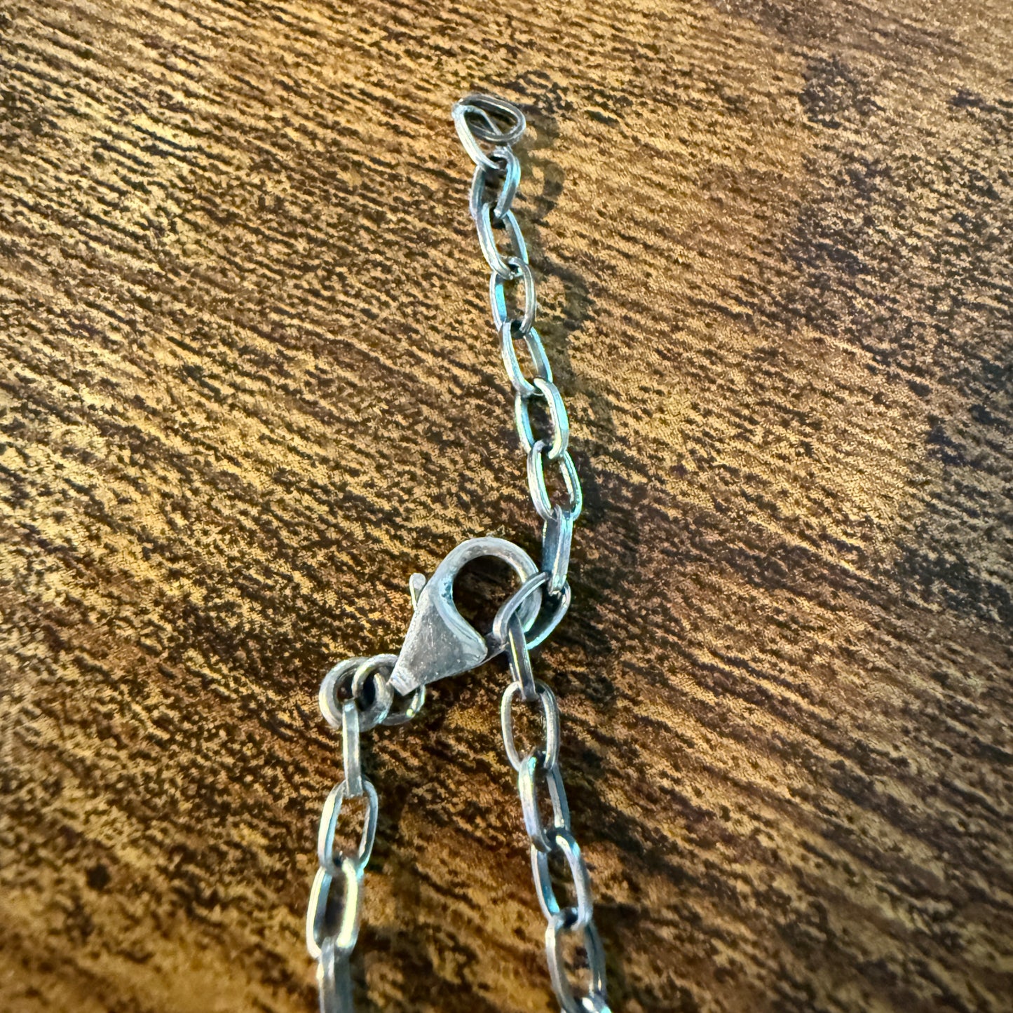 Navajo Inspired Spiny Oyster Bar Necklace Sterling Silver 18 Inch Chain