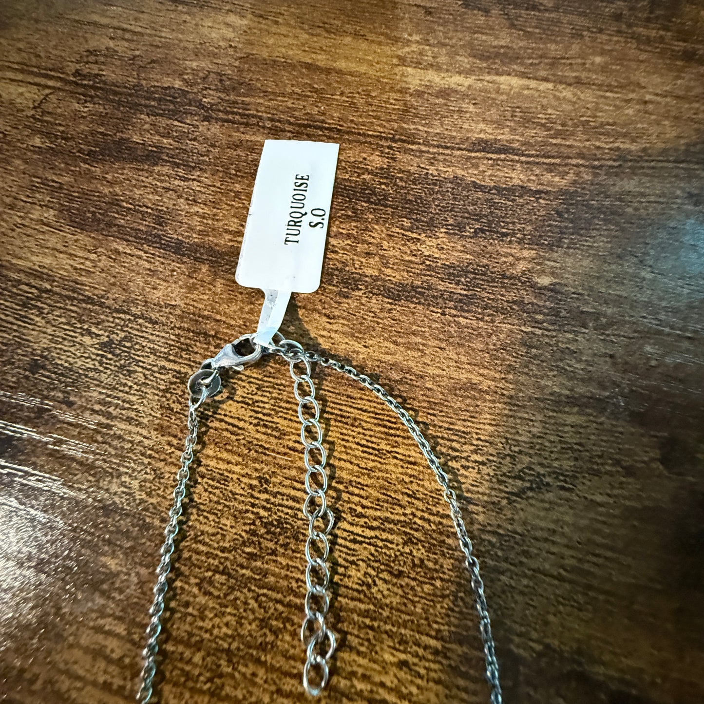 Mojave Turquoise and Spiny Oyster Gemstone Necklace in Sterling Silver