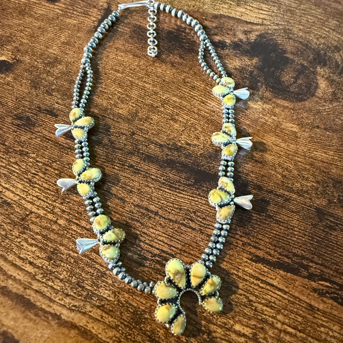 Palomino Turquoise Gemstone Choker Necklace Sterling Silver Desert Pearl Strand