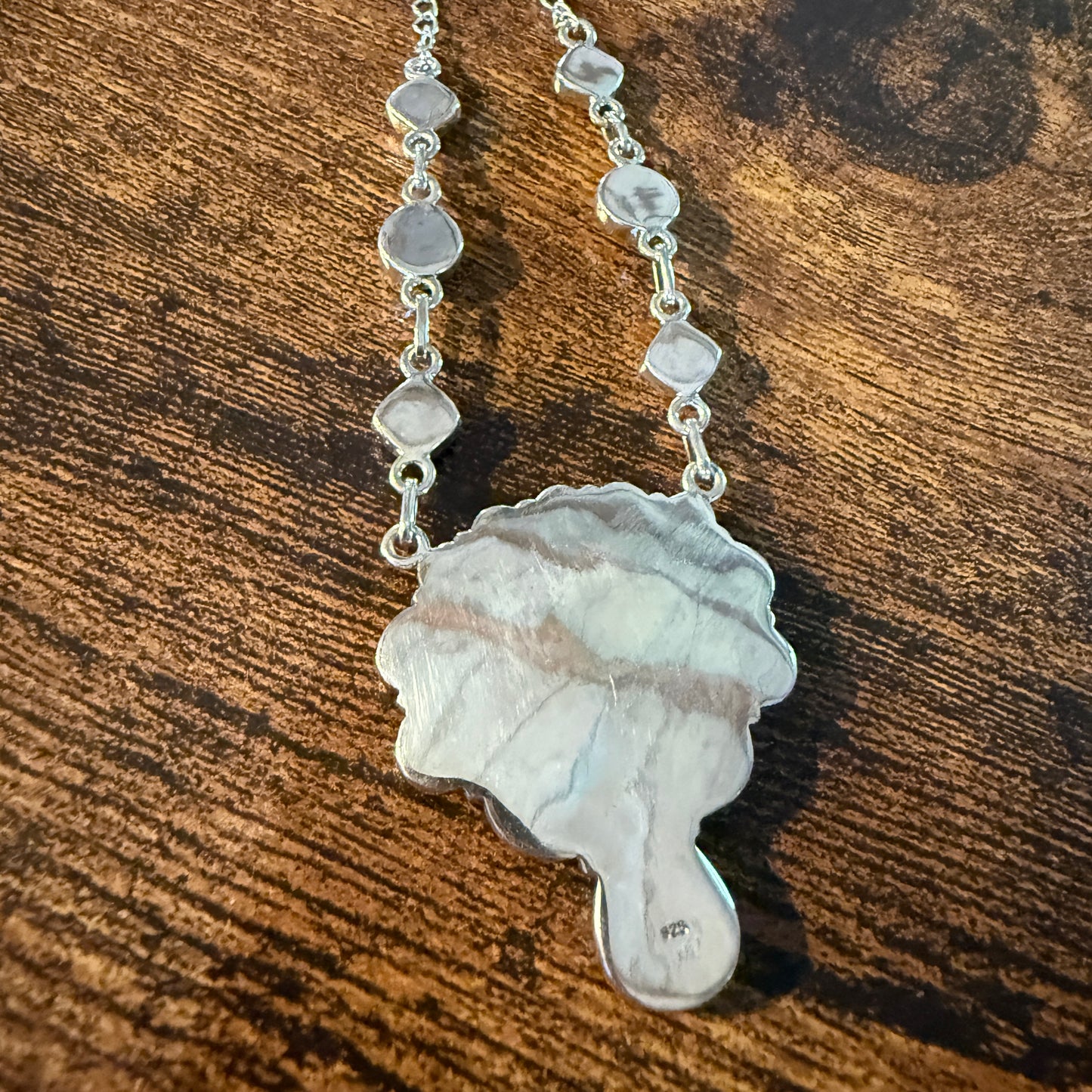 Palamino White Buffalo Turquoise Lariat Necklace Orange Spiny Sterling Silver