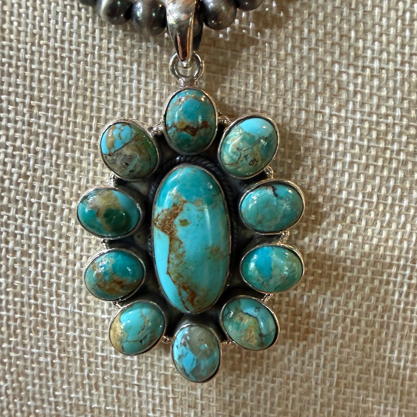 Sonoran Gold Desert Pearl Cluster Pendant Necklace 6mm 18 Inch Sterling Silver