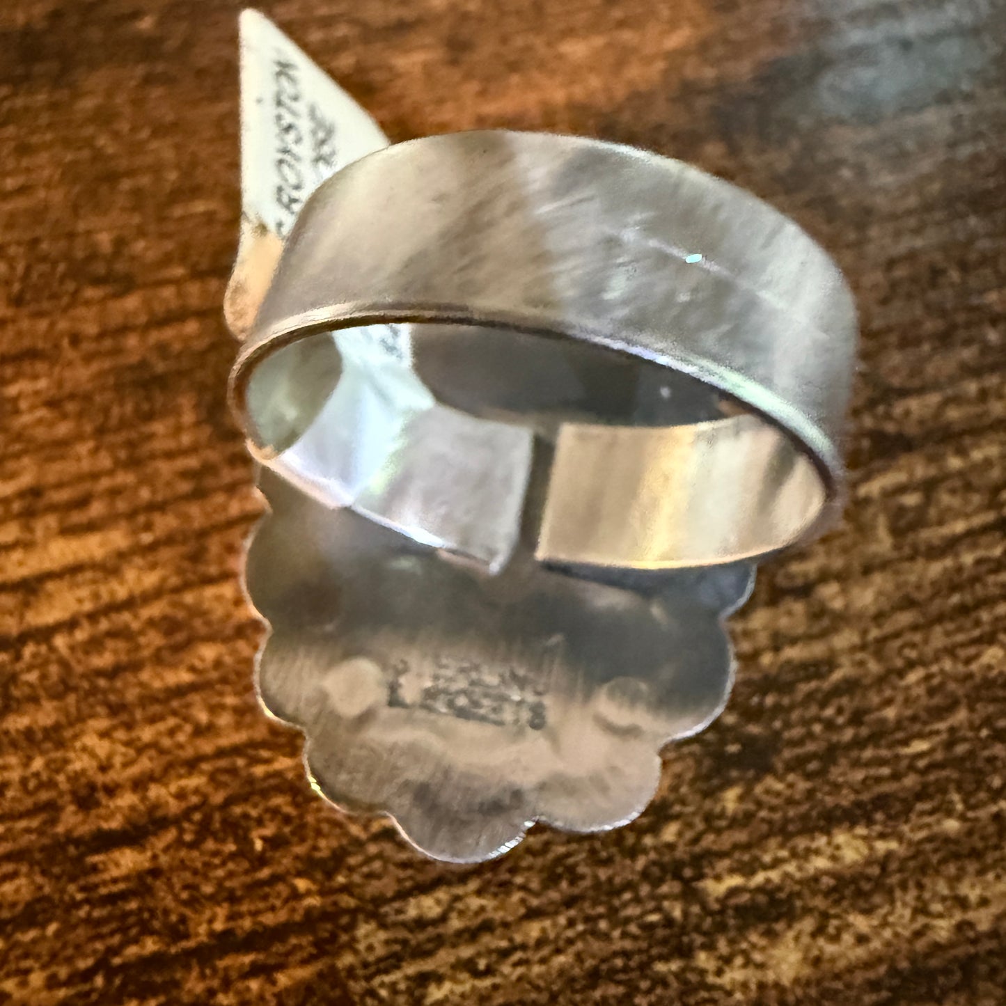 Native Handmade Scott Skeets Royston Turquoise Sterling Silver Adjustable Ring