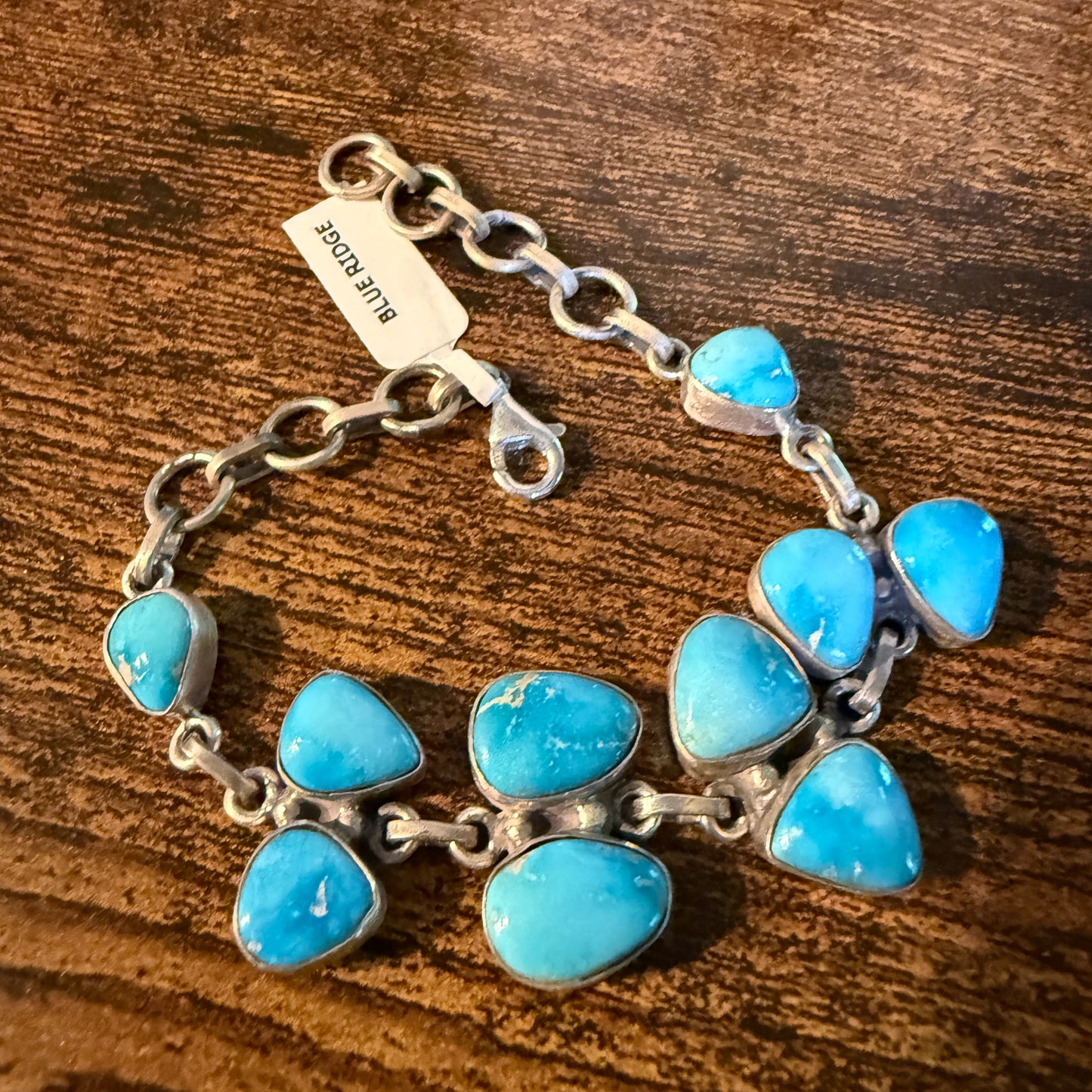 Blue Ridge Turquoise Gemstone Bracelet Sterling Silver Link