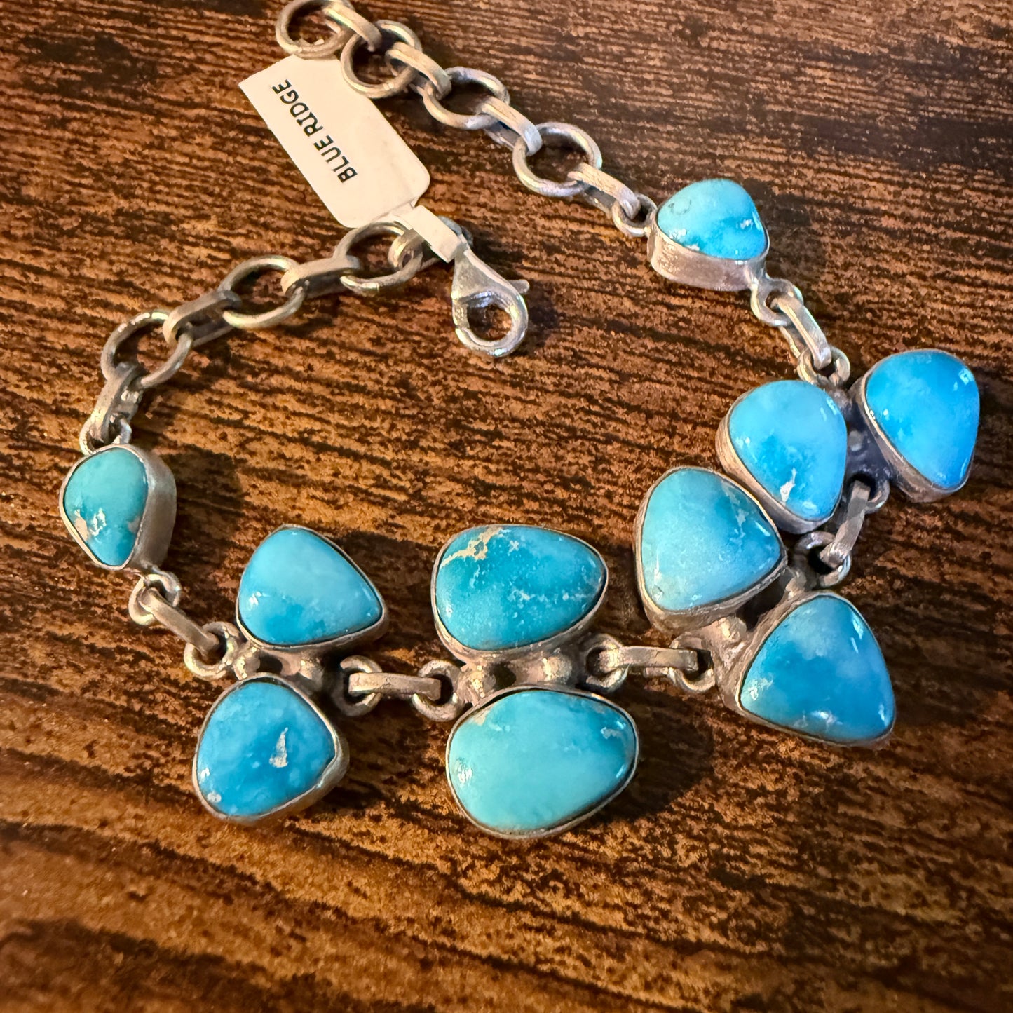 Blue Ridge Turquoise Gemstone Bracelet Sterling Silver Link