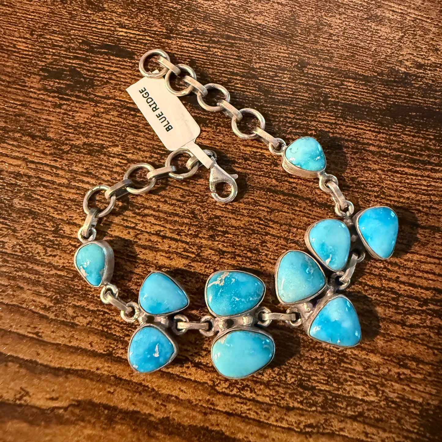 Blue Ridge Turquoise Gemstone Bracelet Sterling Silver Link