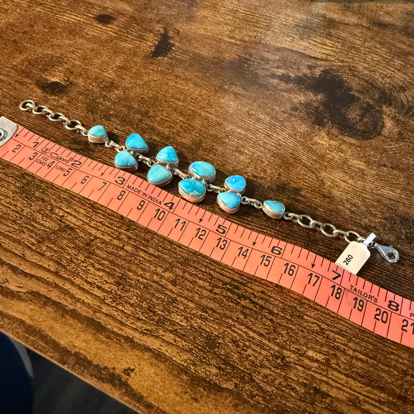 Blue Ridge Turquoise Gemstone Bracelet Sterling Silver Link