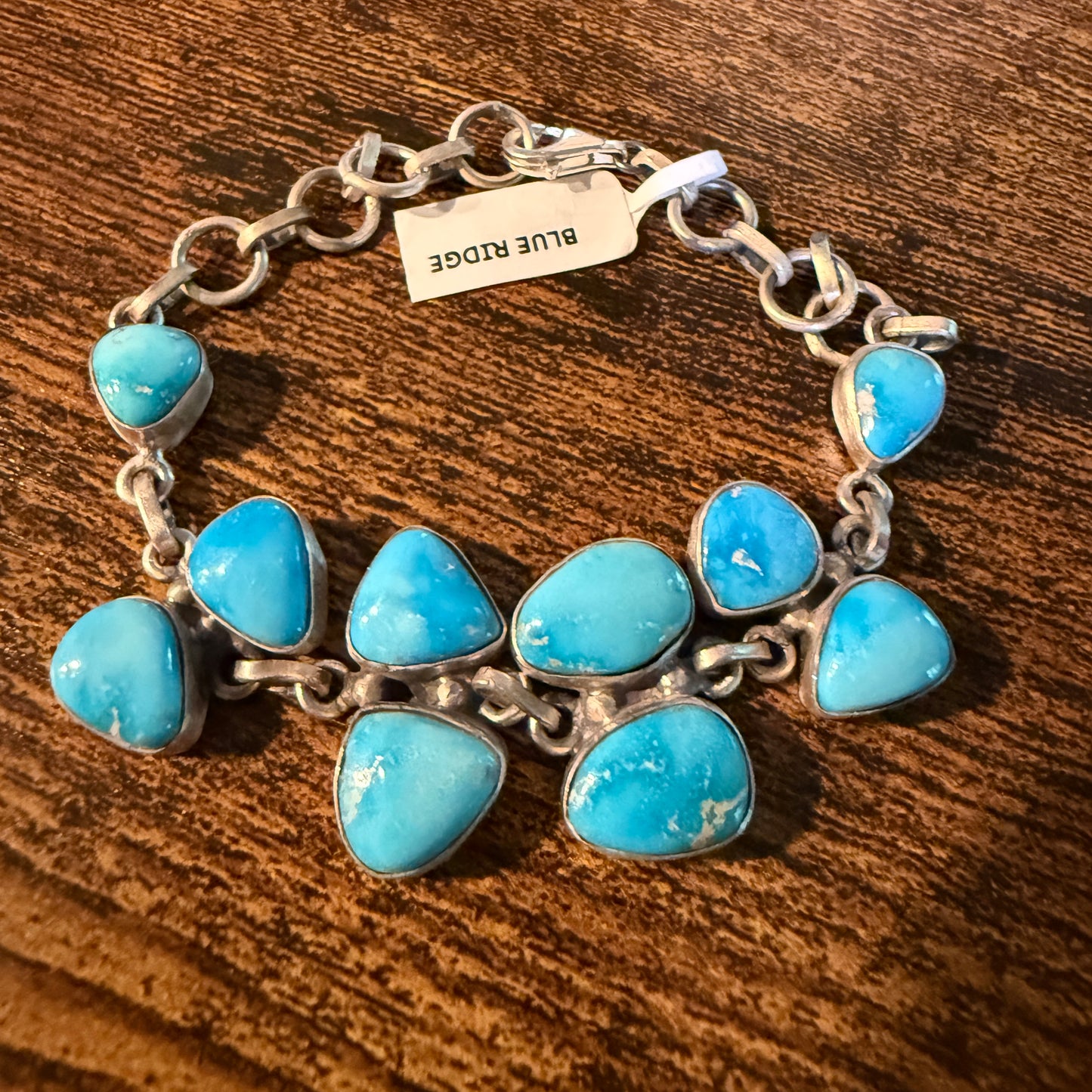 Blue Ridge Turquoise Gemstone Bracelet Sterling Silver Link