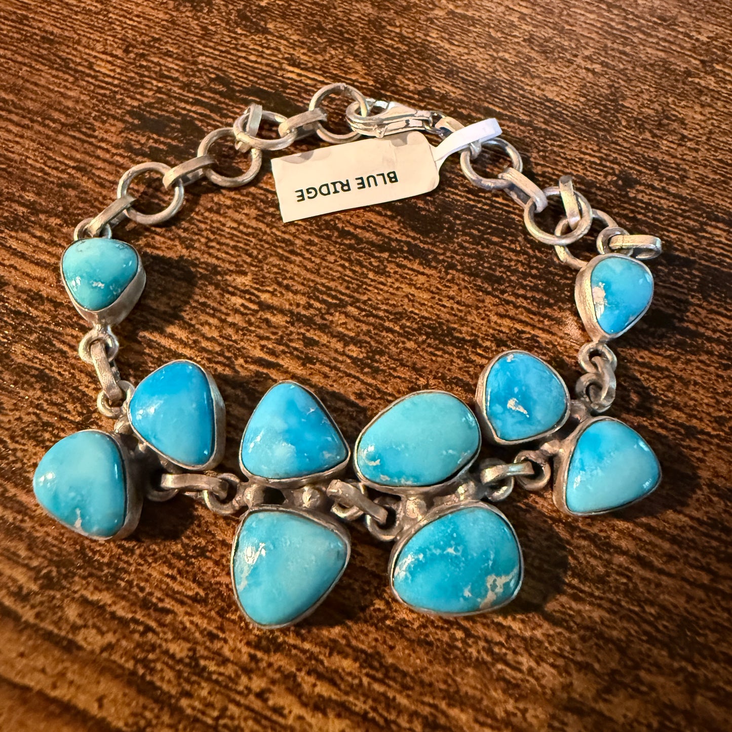 Blue Ridge Turquoise Gemstone Bracelet Sterling Silver Link