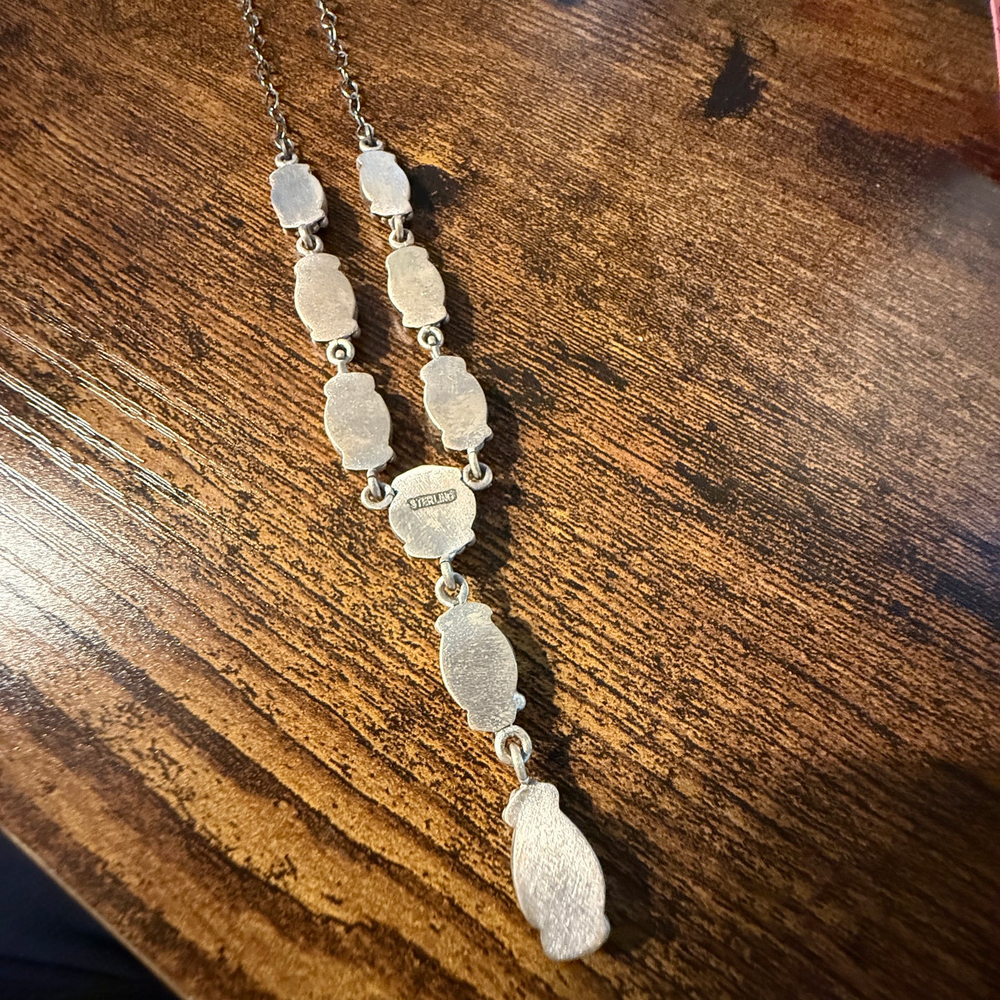 Golden Hills Mine Turquoise Gemstone Lariat Necklace Sterling Silver
