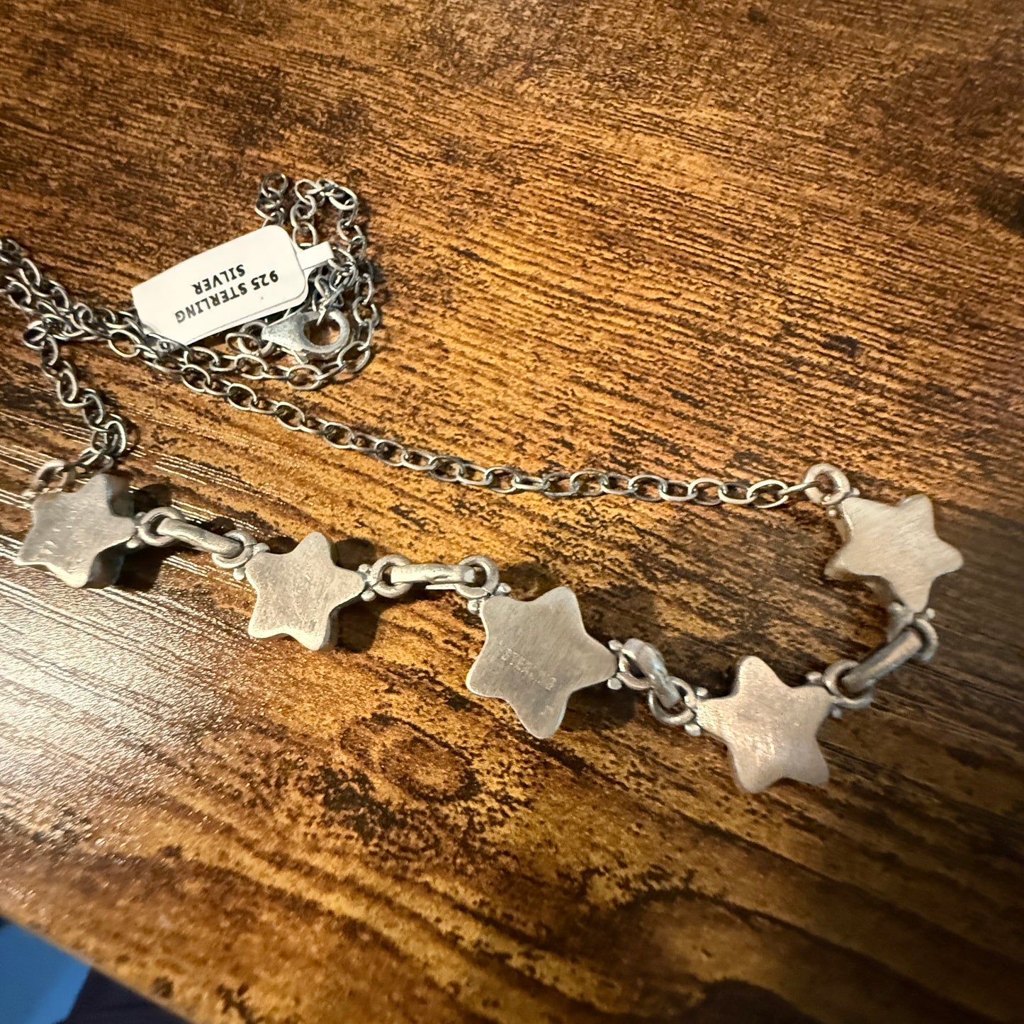 Mojave Turquoise Gemstone Star Choker Necklace Sterling Silver