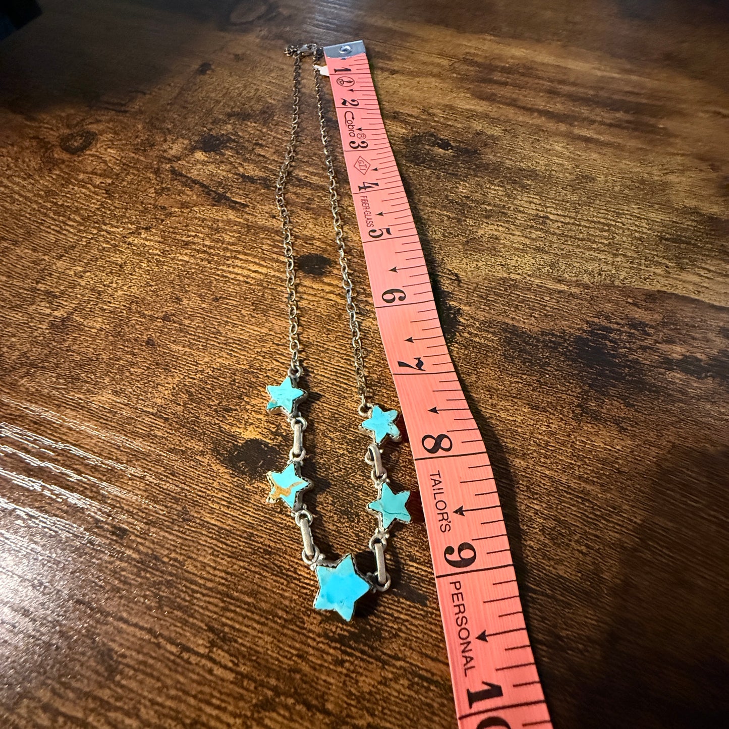Mojave Turquoise Gemstone Star Choker Necklace Sterling Silver