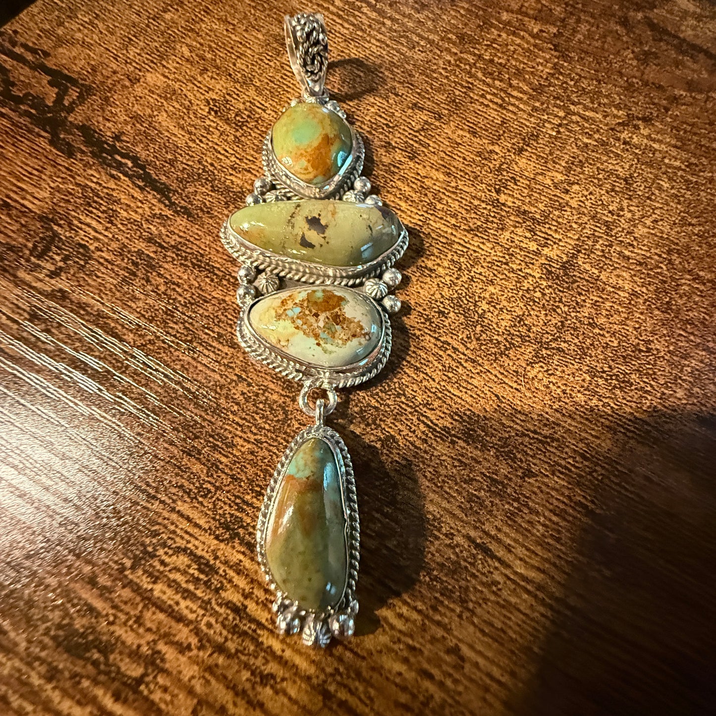 Sonoran Mountain Turquoise Pendant Large Sterling Silver
