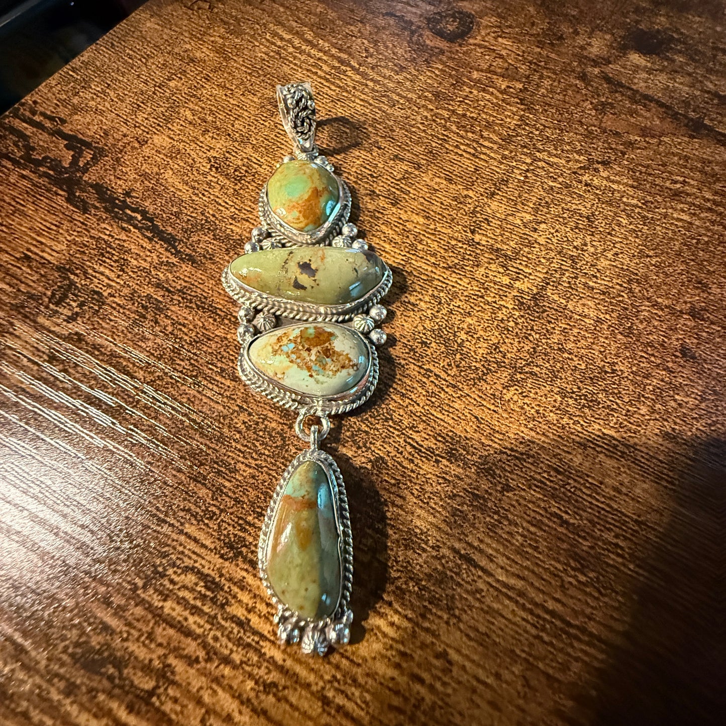 Sonoran Mountain Turquoise Pendant Large Sterling Silver