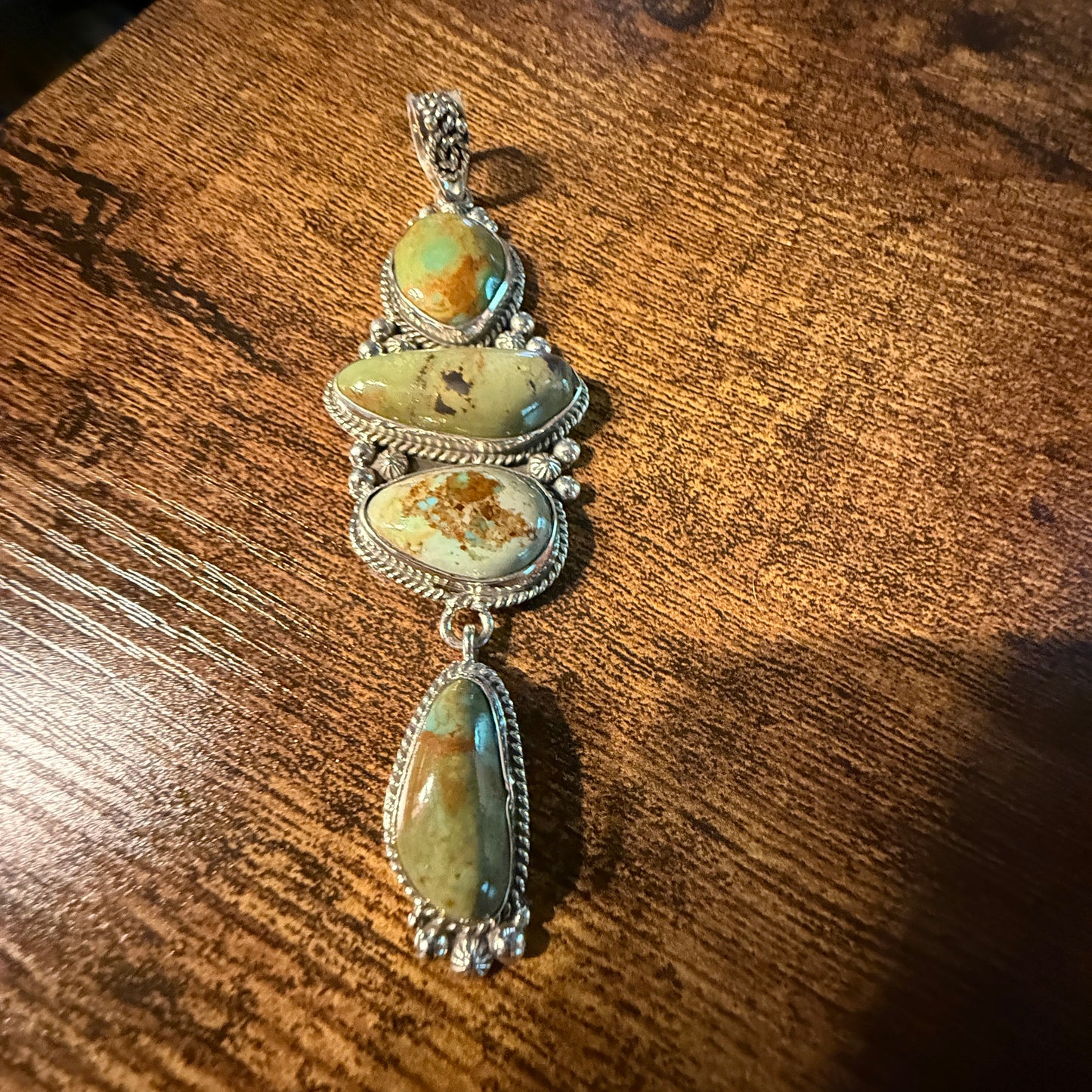 Sonoran Mountain Turquoise Pendant Large Sterling Silver