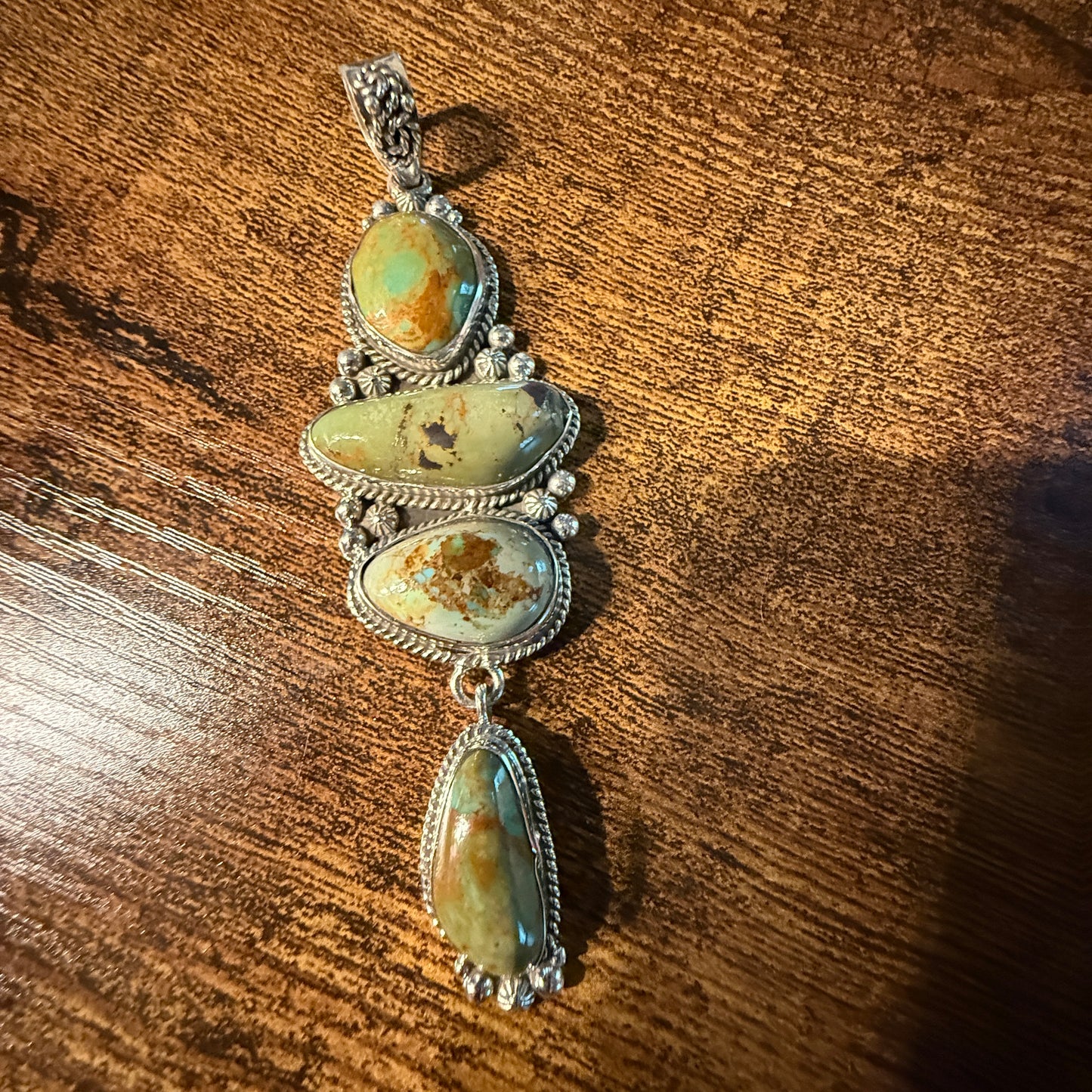 Sonoran Mountain Turquoise Pendant Large Sterling Silver