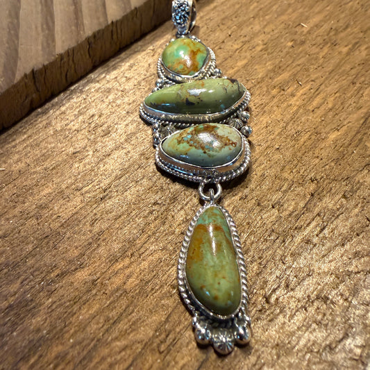 Sonoran Mountain Turquoise Pendant Large Sterling Silver