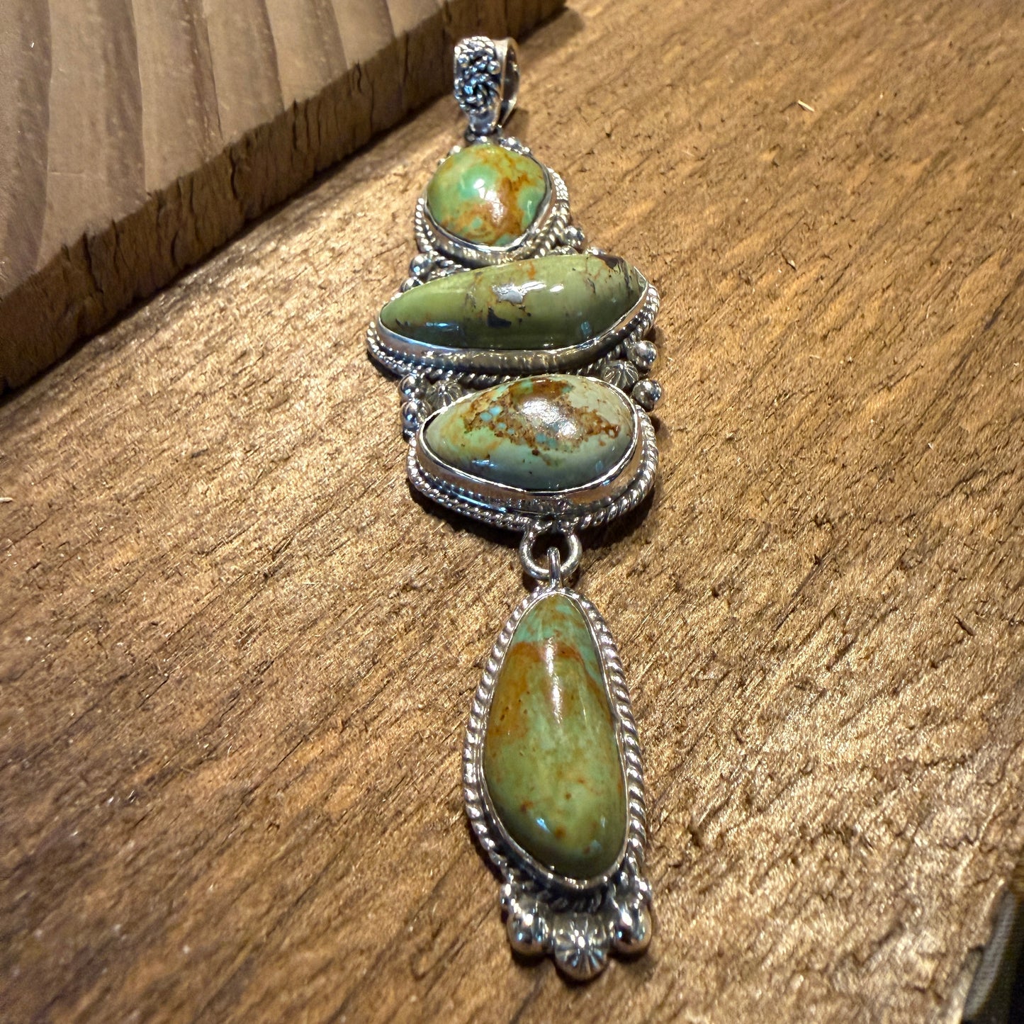 Sonoran Mountain Turquoise Pendant Large Sterling Silver