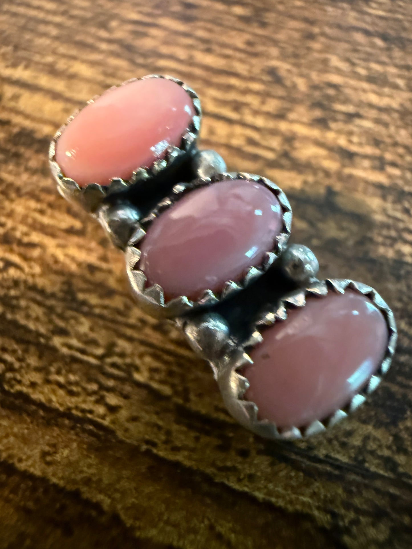 Pink Conch Gemstone I-Watch Band Charm, Sterling Silver, Adjustable, 1 Inch Wild West Boho