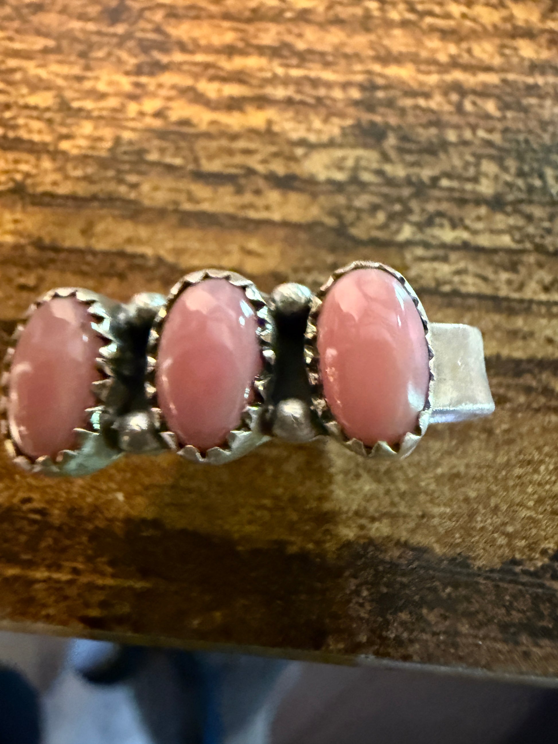 Pink Conch Gemstone I-Watch Band Charm, Sterling Silver, Adjustable, 1 Inch Wild West Boho