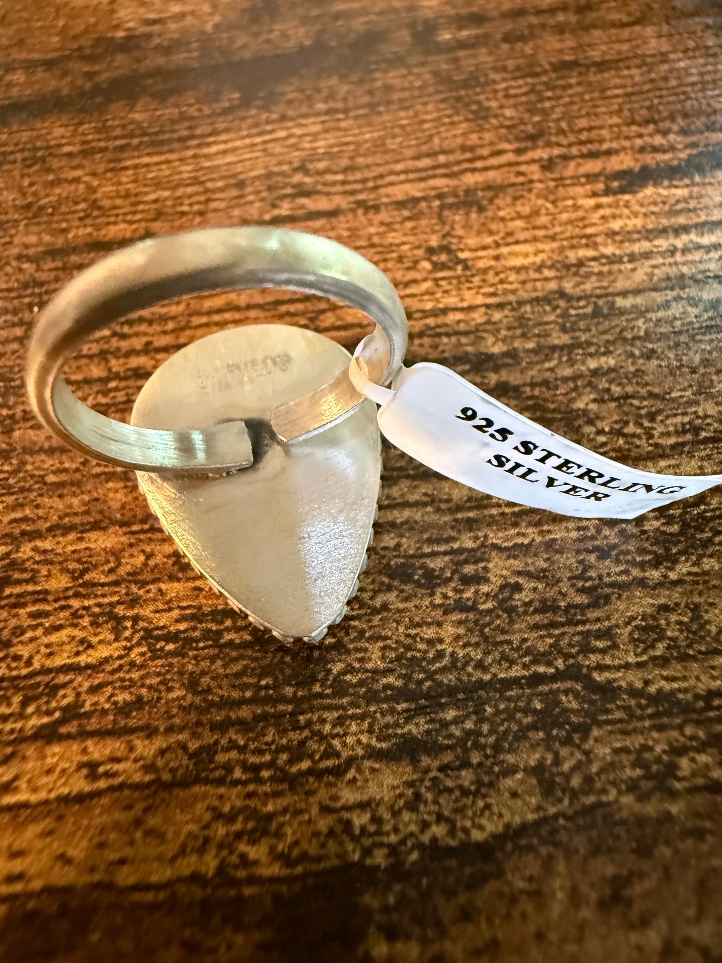 Blackjack Turquoise Gemstone Sterling Silver Adjustable Ring Wild West Boho