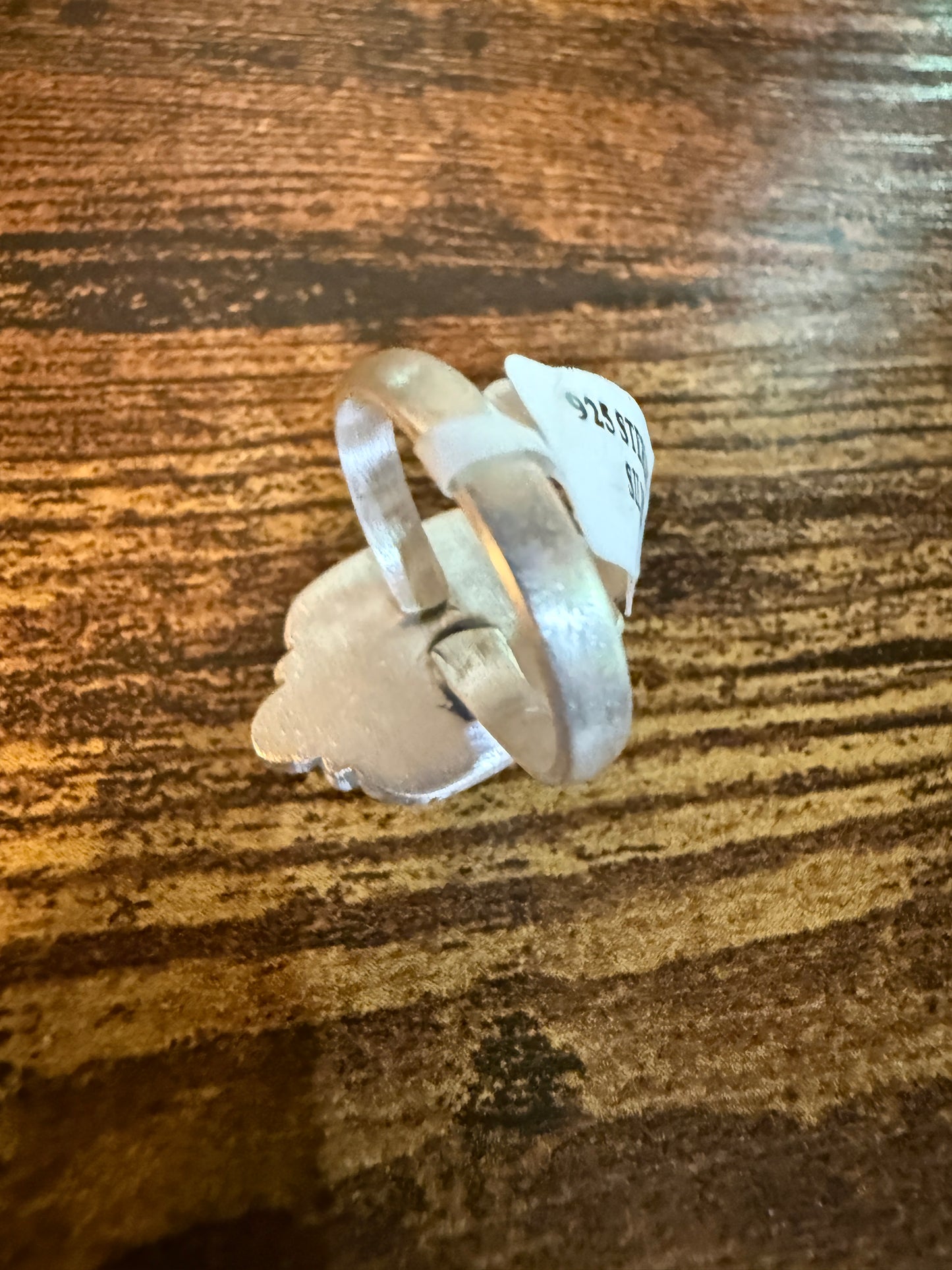 Purple Opal Gemstone Ring, Adjustable, Sterling Silver Wild West Boho