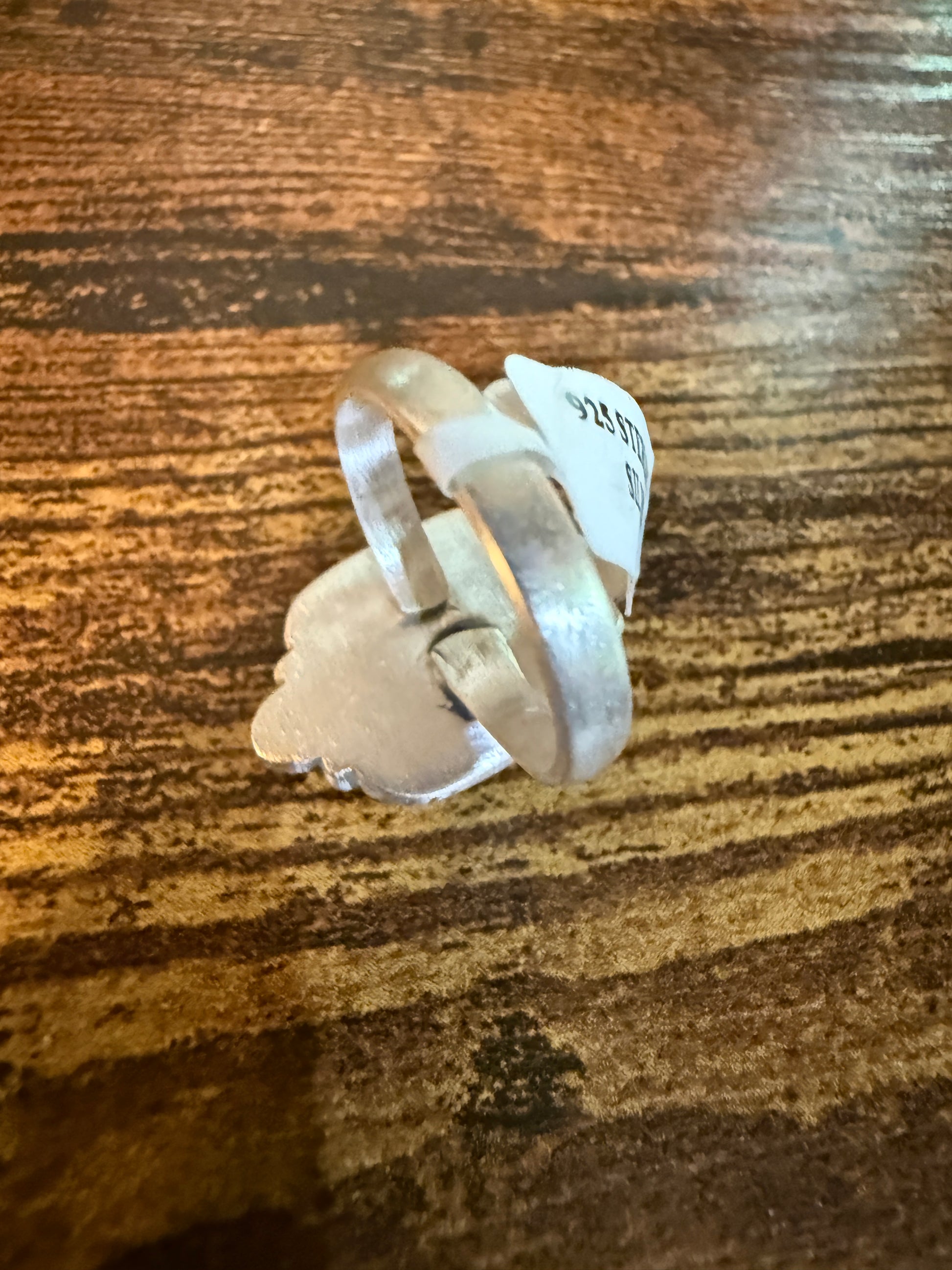 Purple Opal Gemstone Ring, Adjustable, Sterling Silver Wild West Boho