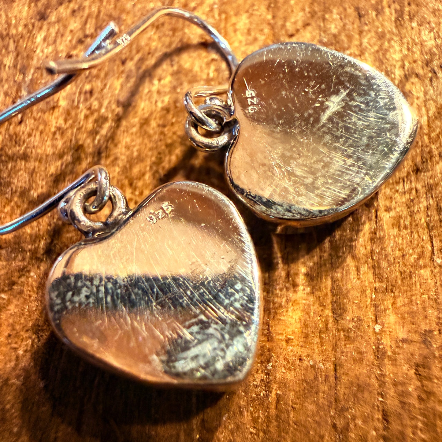 Cotton Candy Turquoise Dahlia Heart Wire Drop Earrings, Sterling Silver Wild West Boho